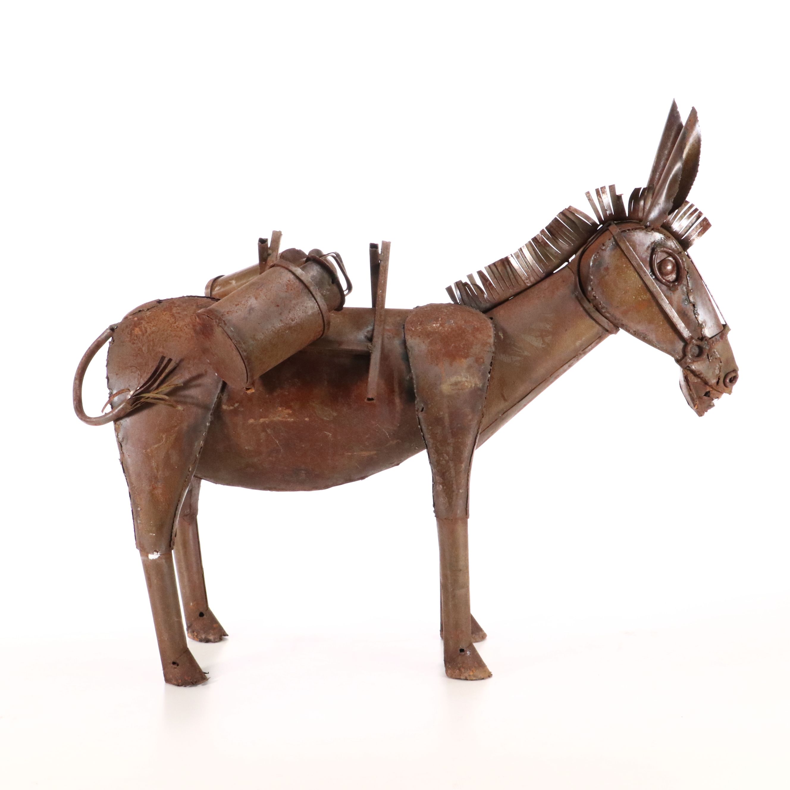 Metal Donkey Outdoor Statue
