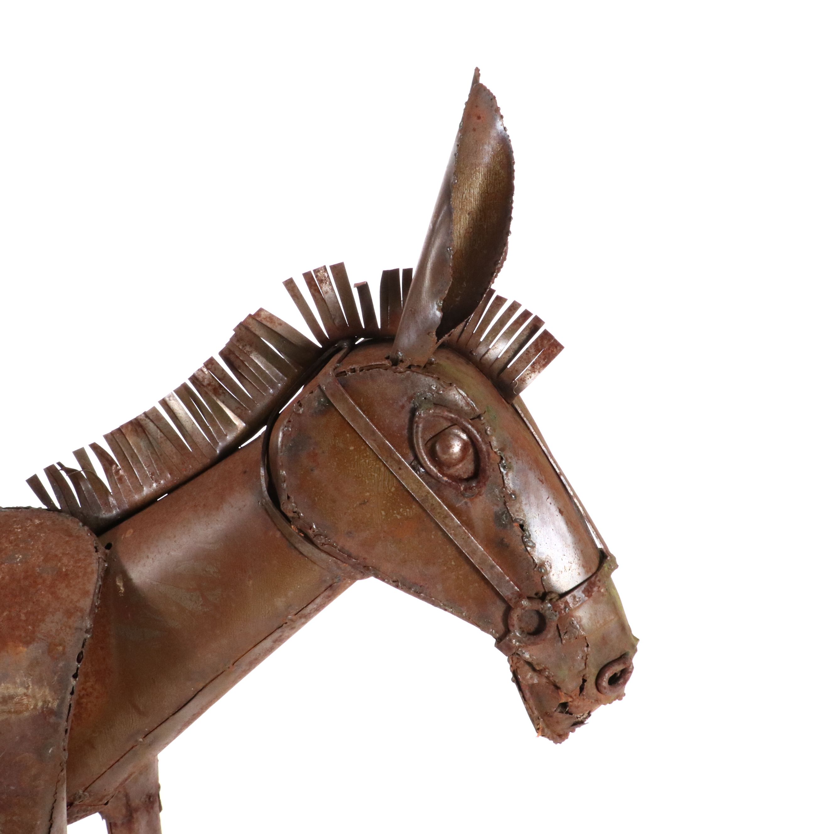 Metal Donkey Outdoor Statue
