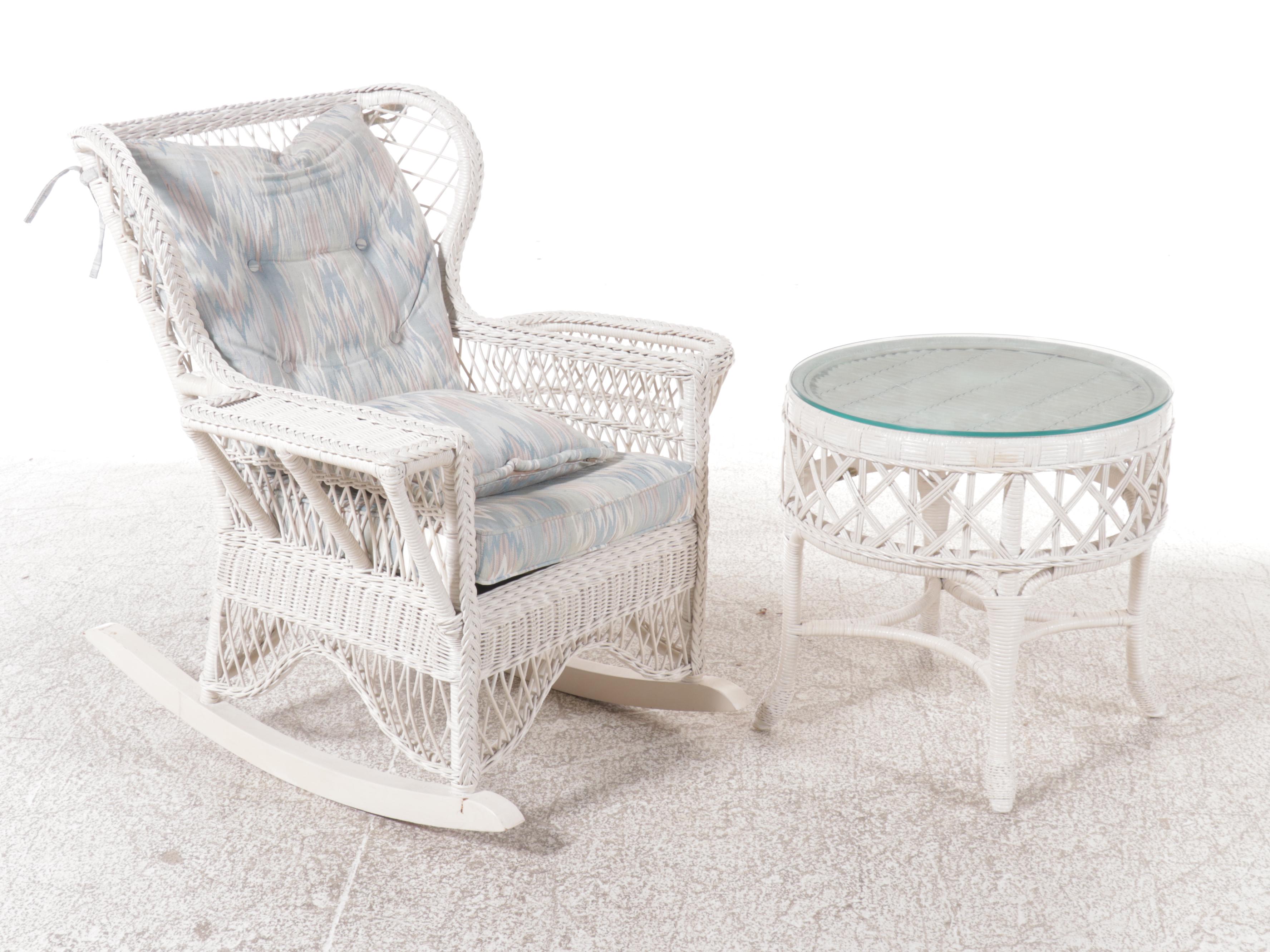 Wingback Rocking Chair & Table from "The Smithsonian Collection" by Henry Link