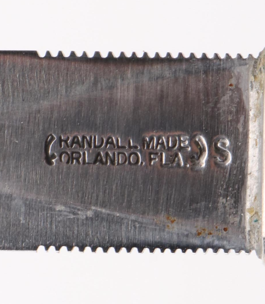 Artist Rick Bowles, Randall Wooden Dragon Handled Fixed Blade Knife in Scabbard