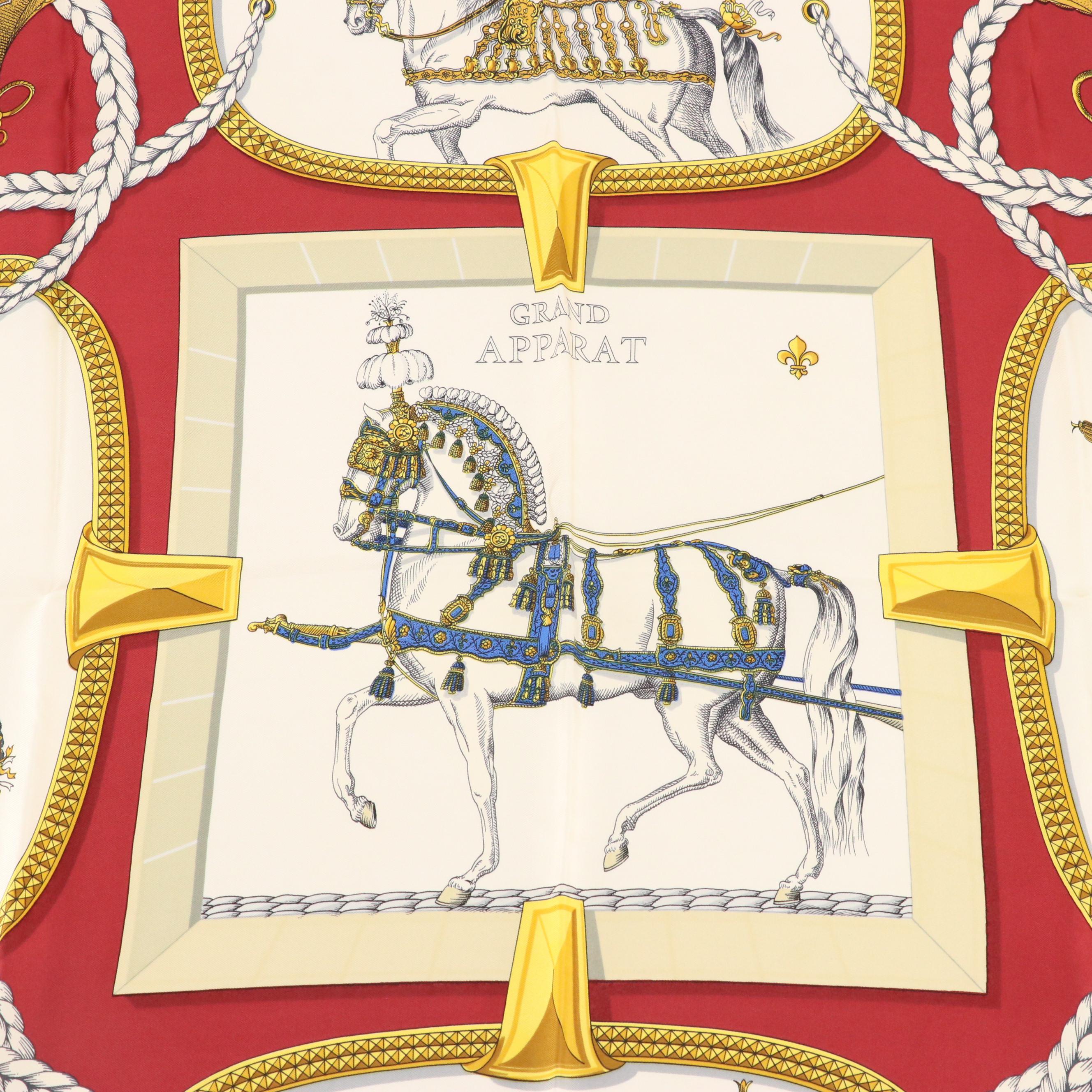 Hermès "Grand Apparat" Scarf 90 in Silk Twill