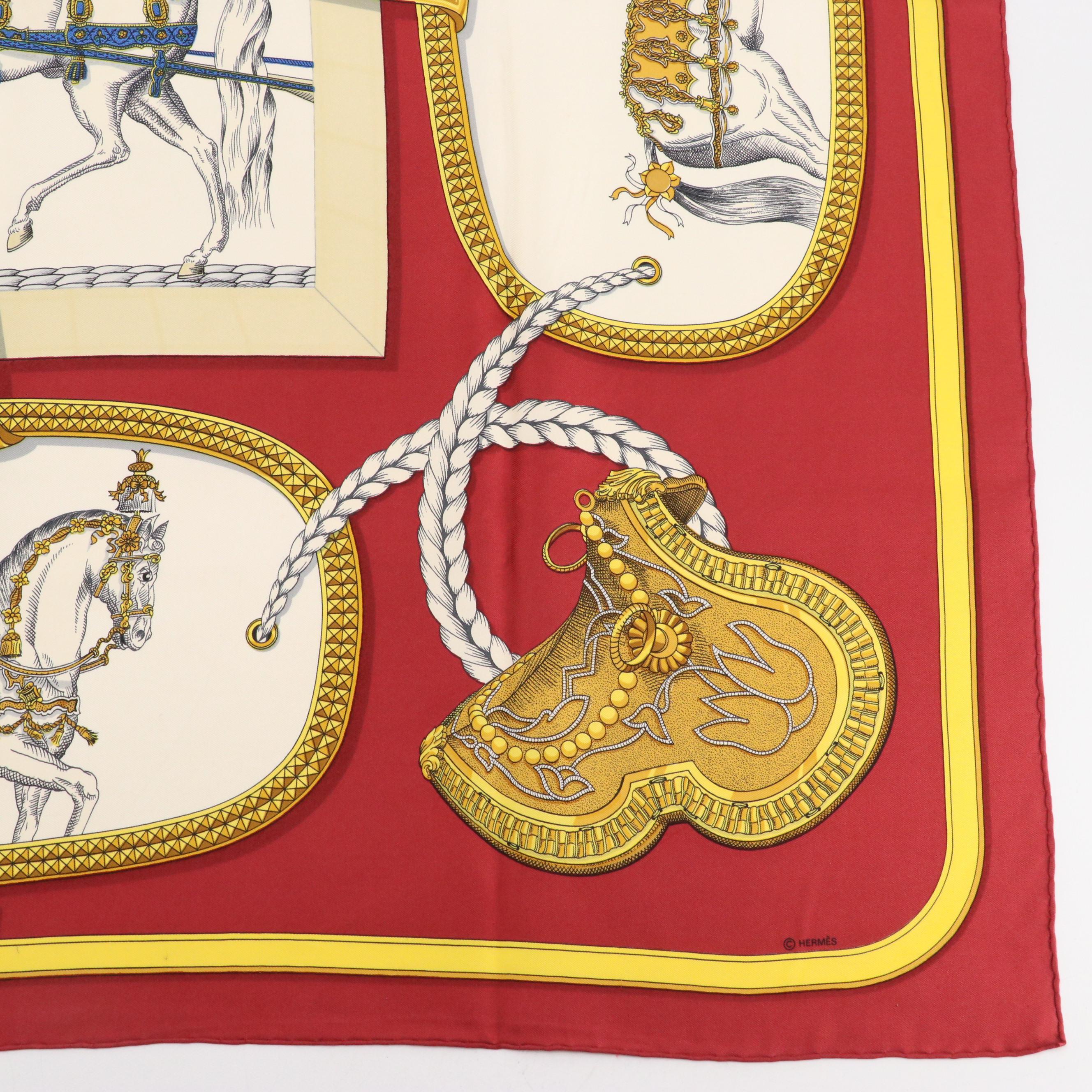 Hermès "Grand Apparat" Scarf 90 in Silk Twill