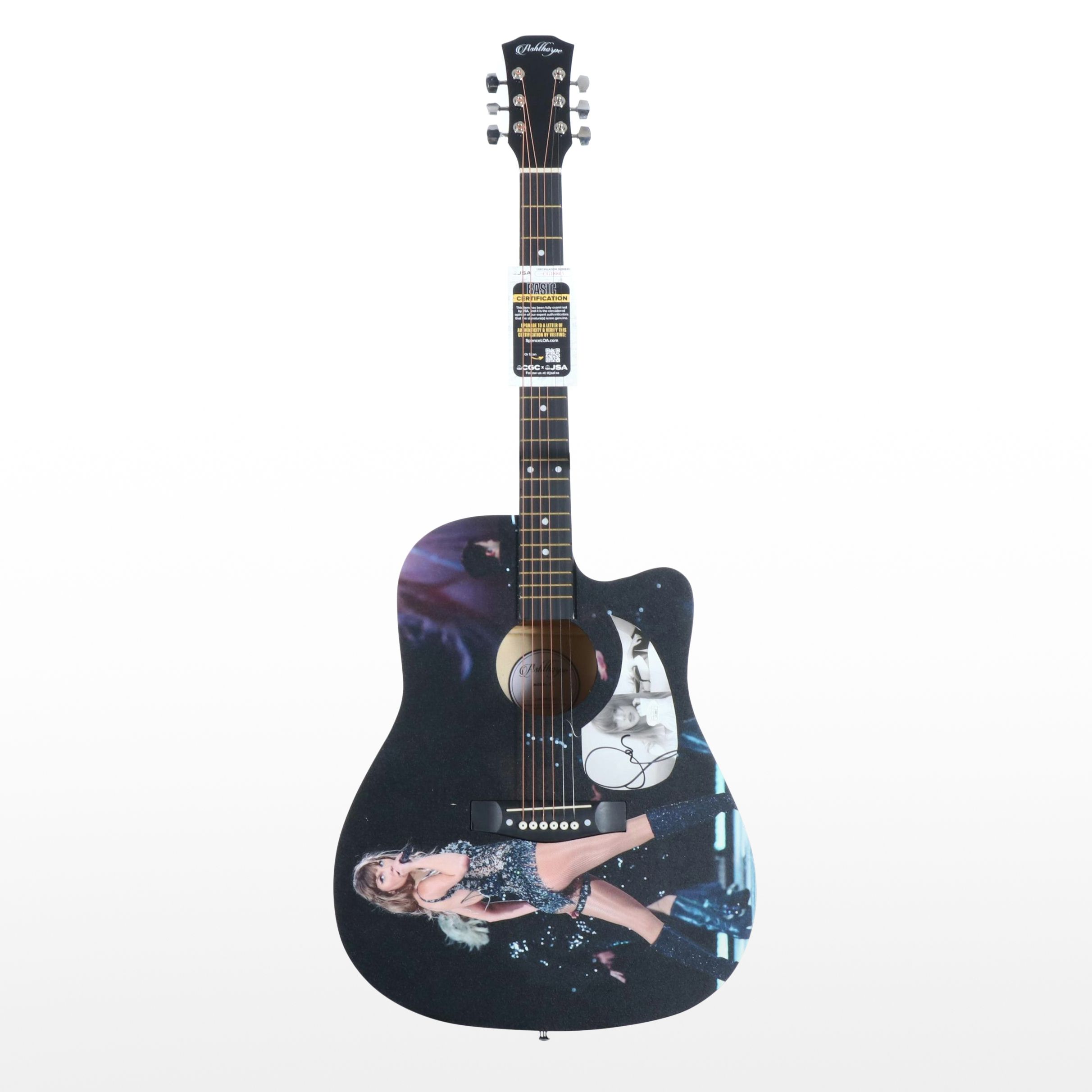 Taylor Swift Decal-Signed "The Eras Tour" Ashthorpe Acoustic Guitar, JSA