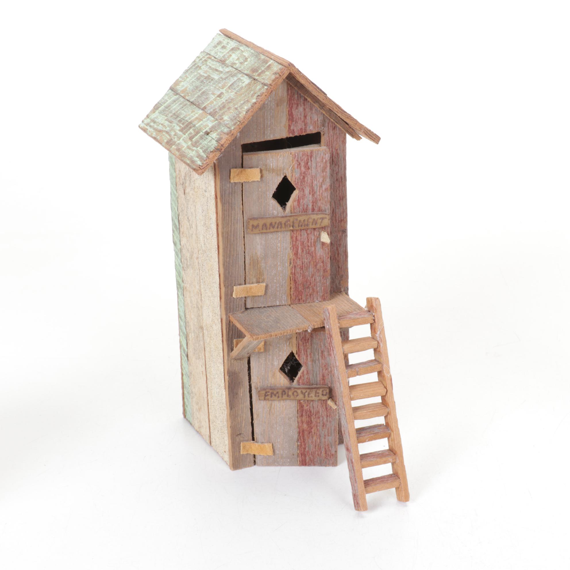 Hand-Crafted Folk Art Outhouse Figurines & Decor