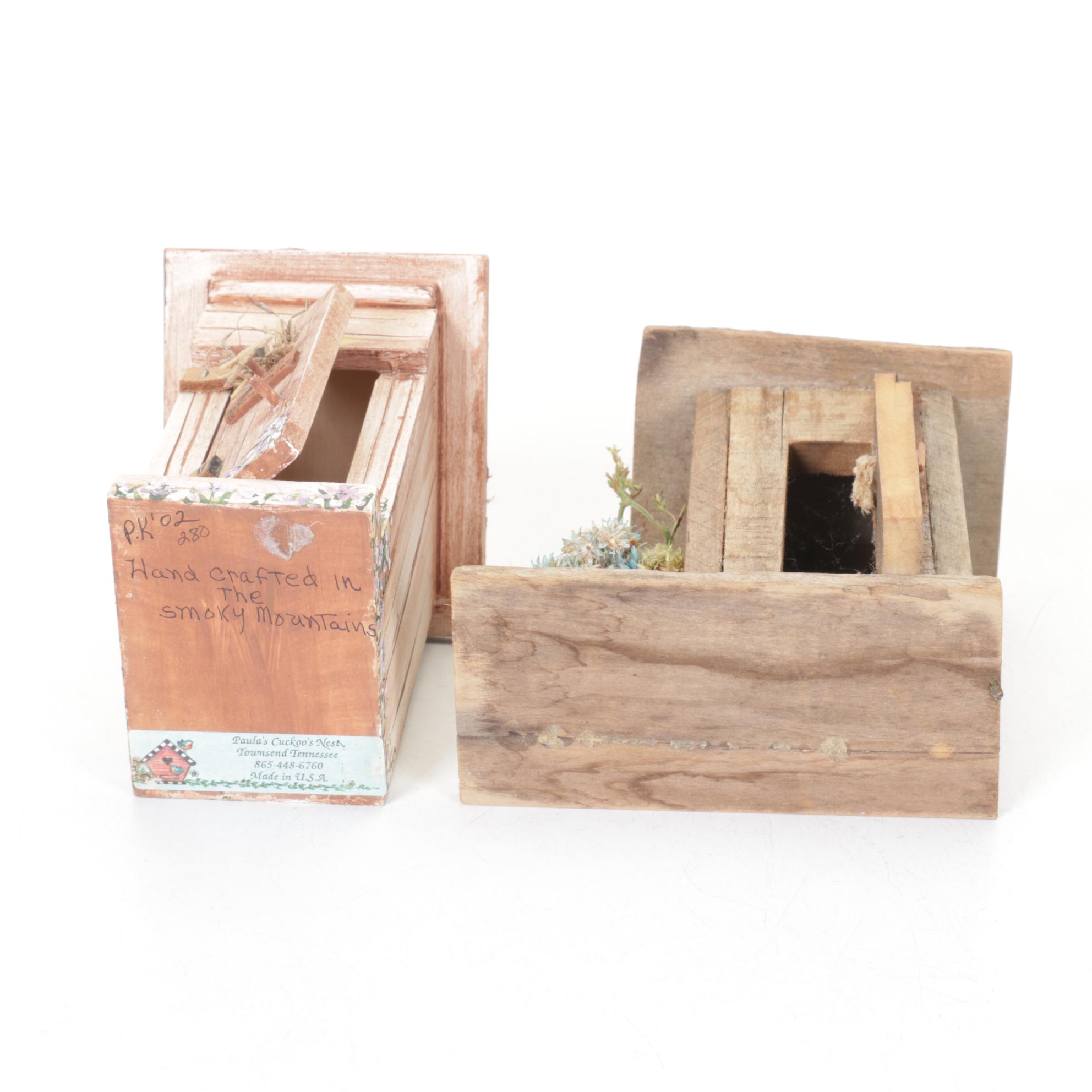 Hand-Crafted Folk Art Outhouse Figurines & Decor