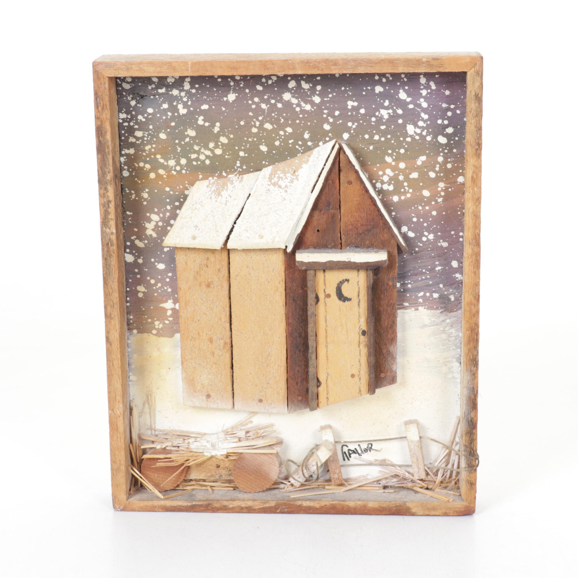 Hand-Crafted Folk Art Outhouse Figurines & Decor