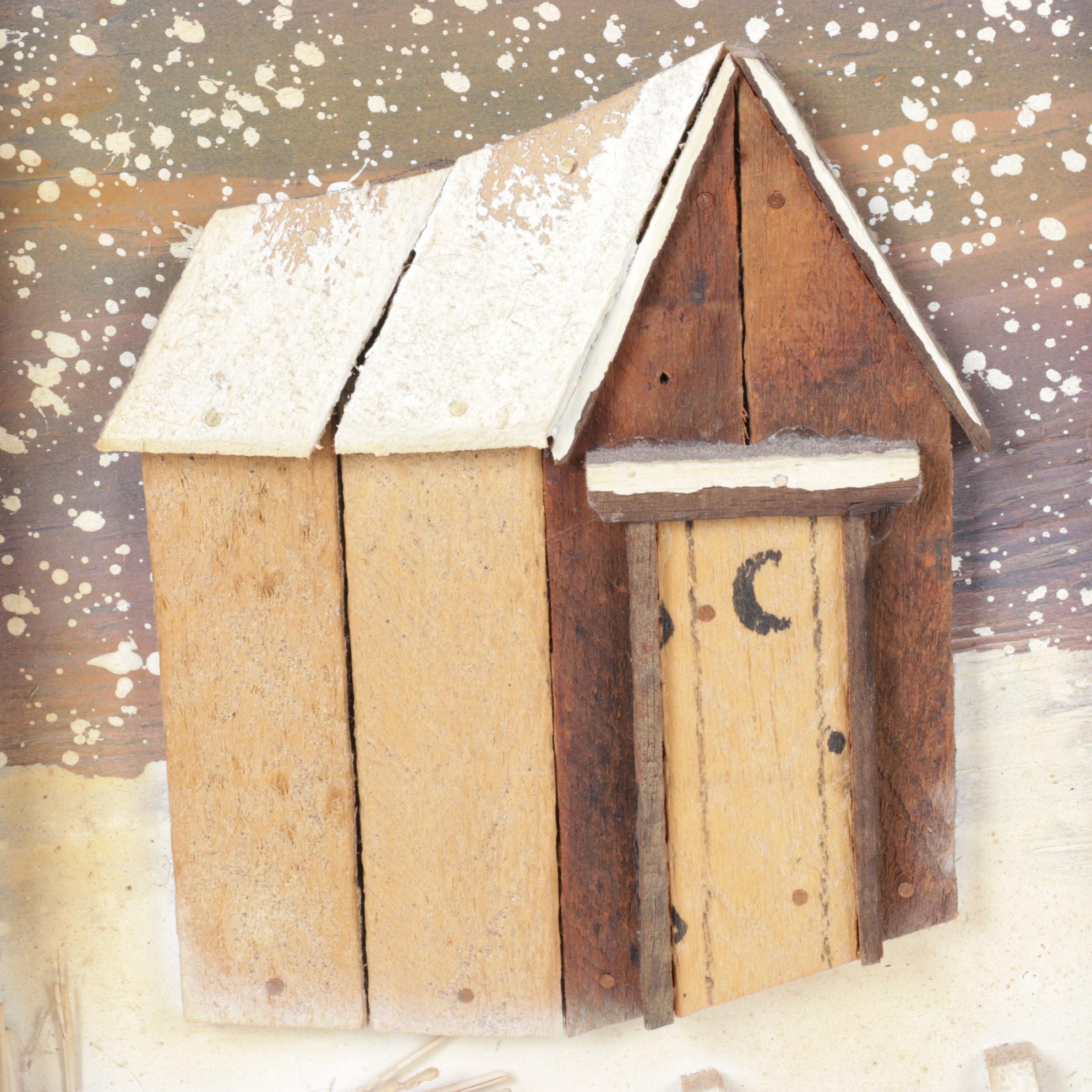 Hand-Crafted Folk Art Outhouse Figurines & Decor