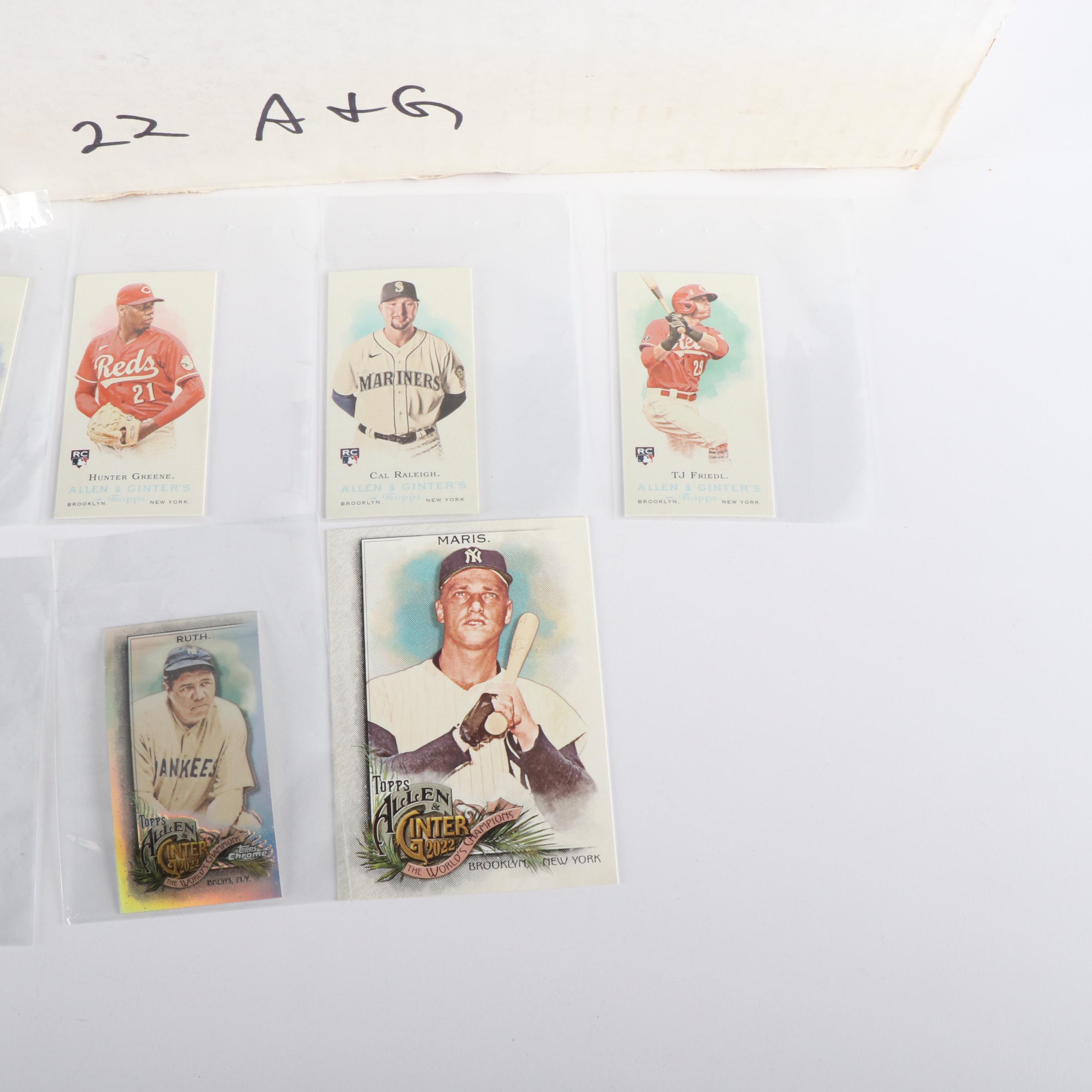 Topps Allen & Ginter Baseball Cards Featuring Hunter Green Mini Rookie and More