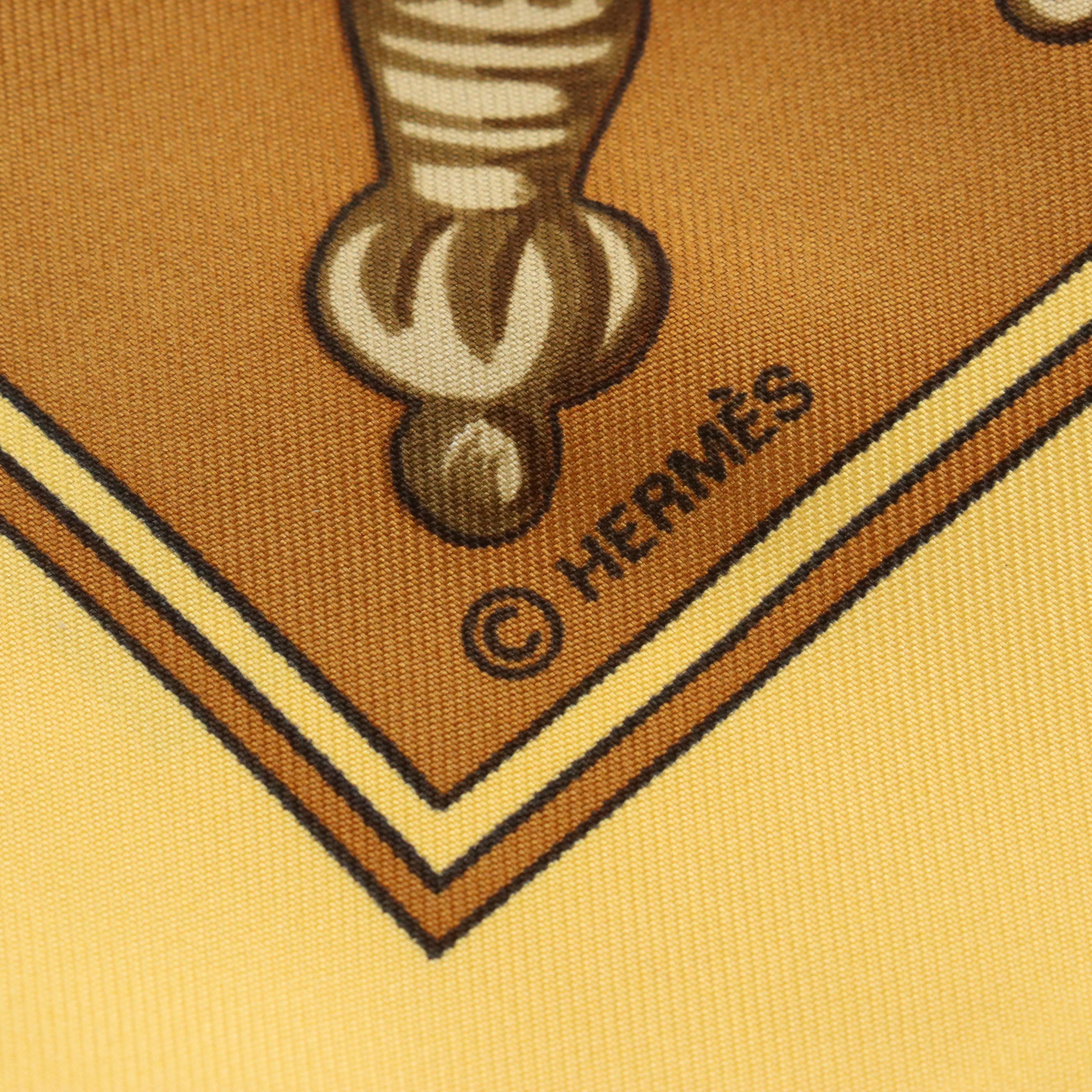 Hermès "Le Tarot" Scarf 90 in Silk Twill