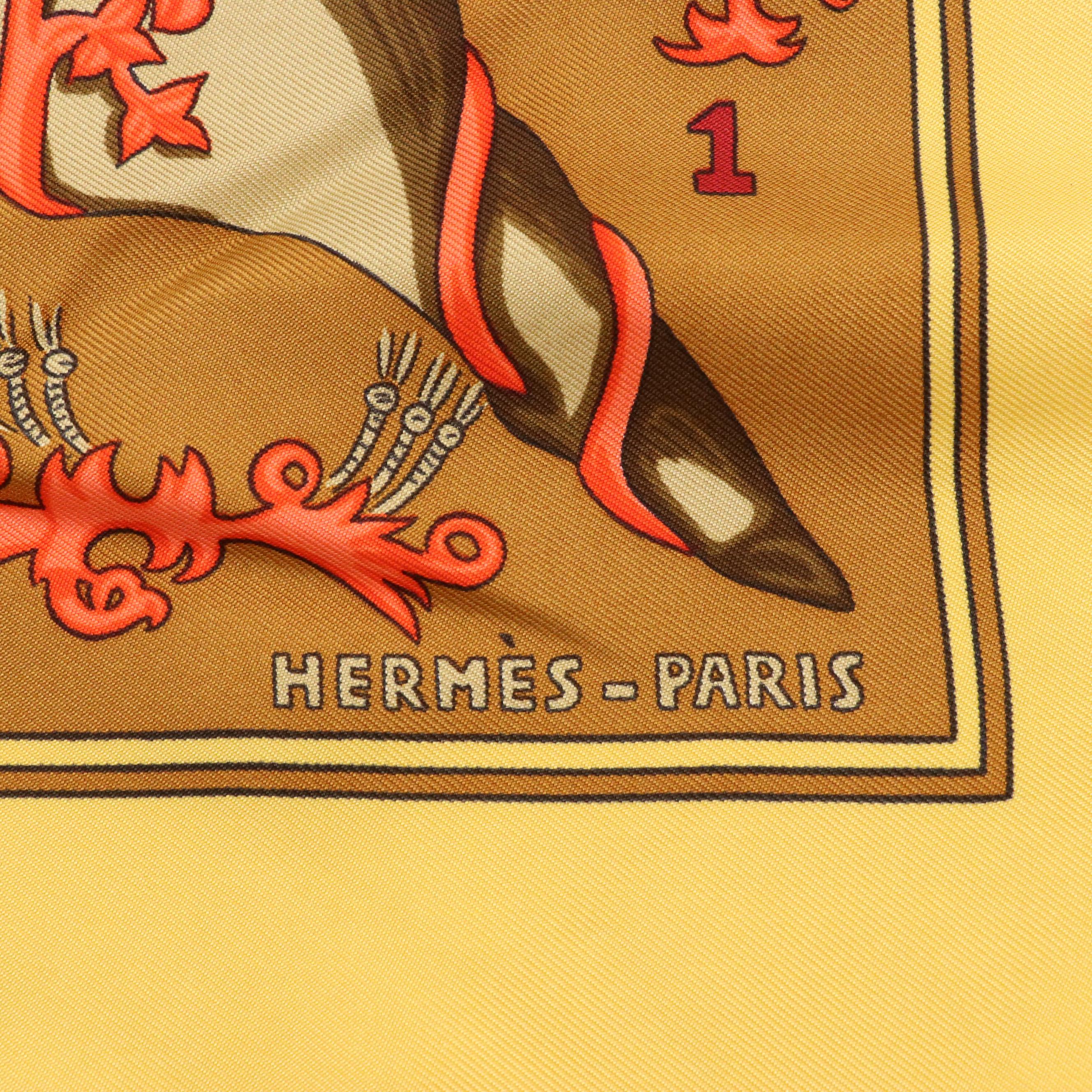 Hermès "Le Tarot" Scarf 90 in Silk Twill