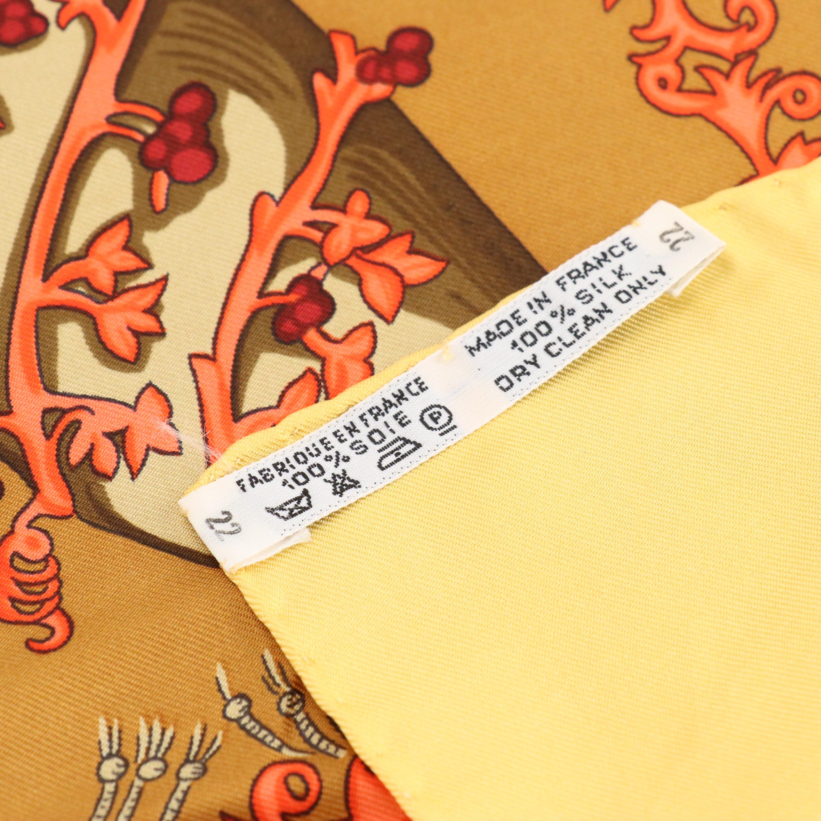 Hermès "Le Tarot" Scarf 90 in Silk Twill