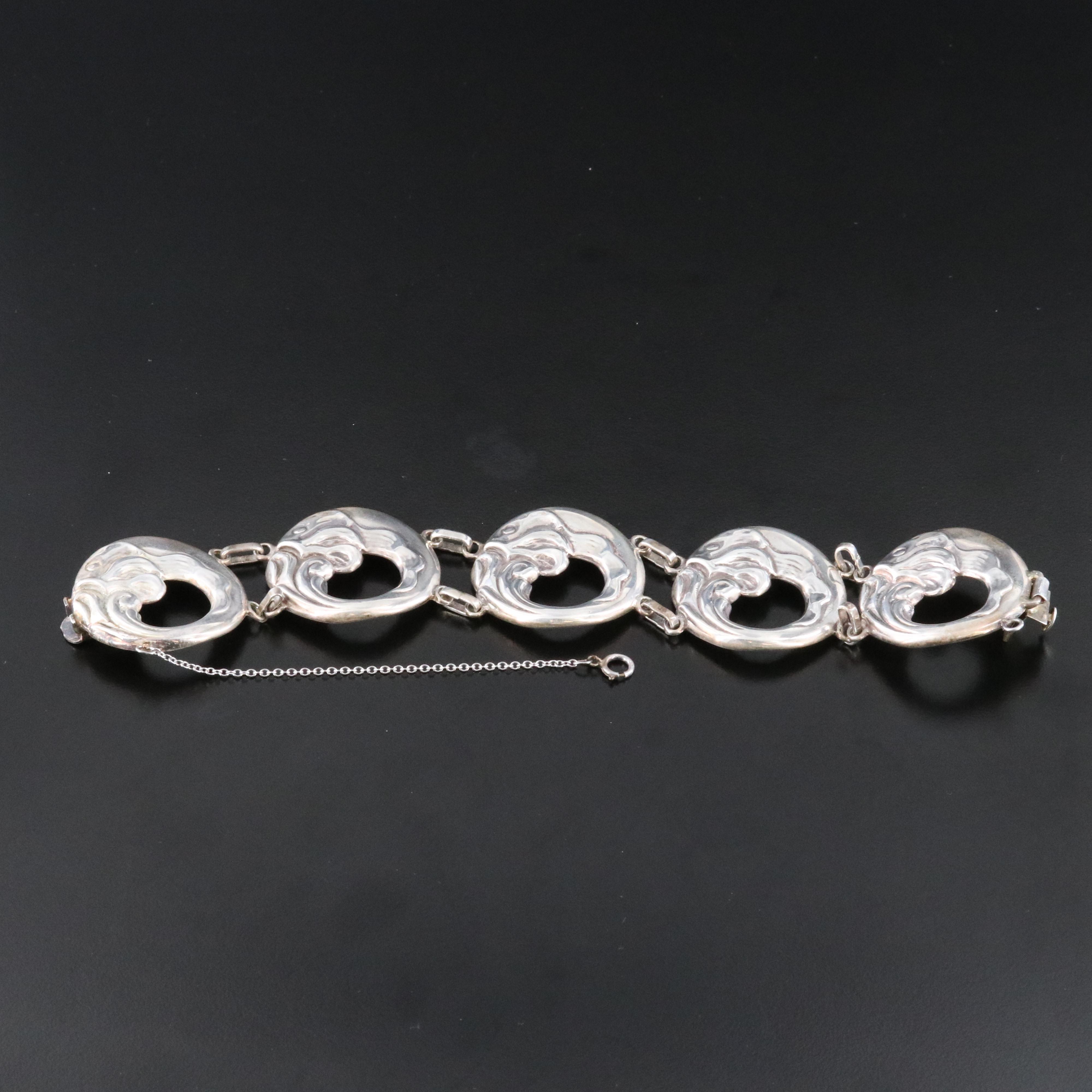 Vintage Norseland by Coro Sterling Fish Link Bracelet