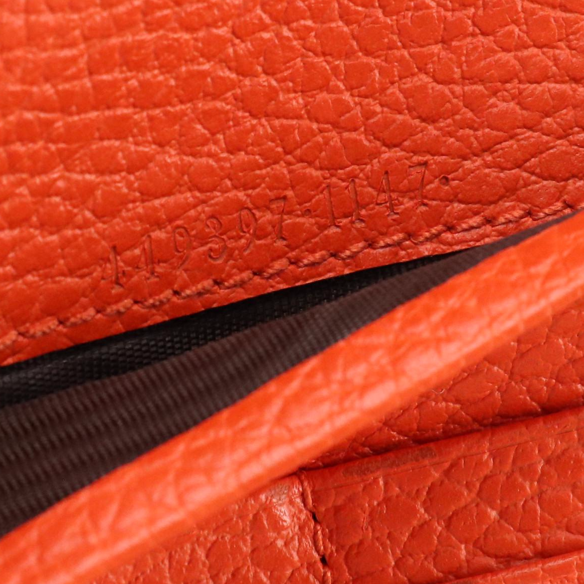 Gucci Continental GG Flap Wallet in Orange Calfskin Leather, With Box