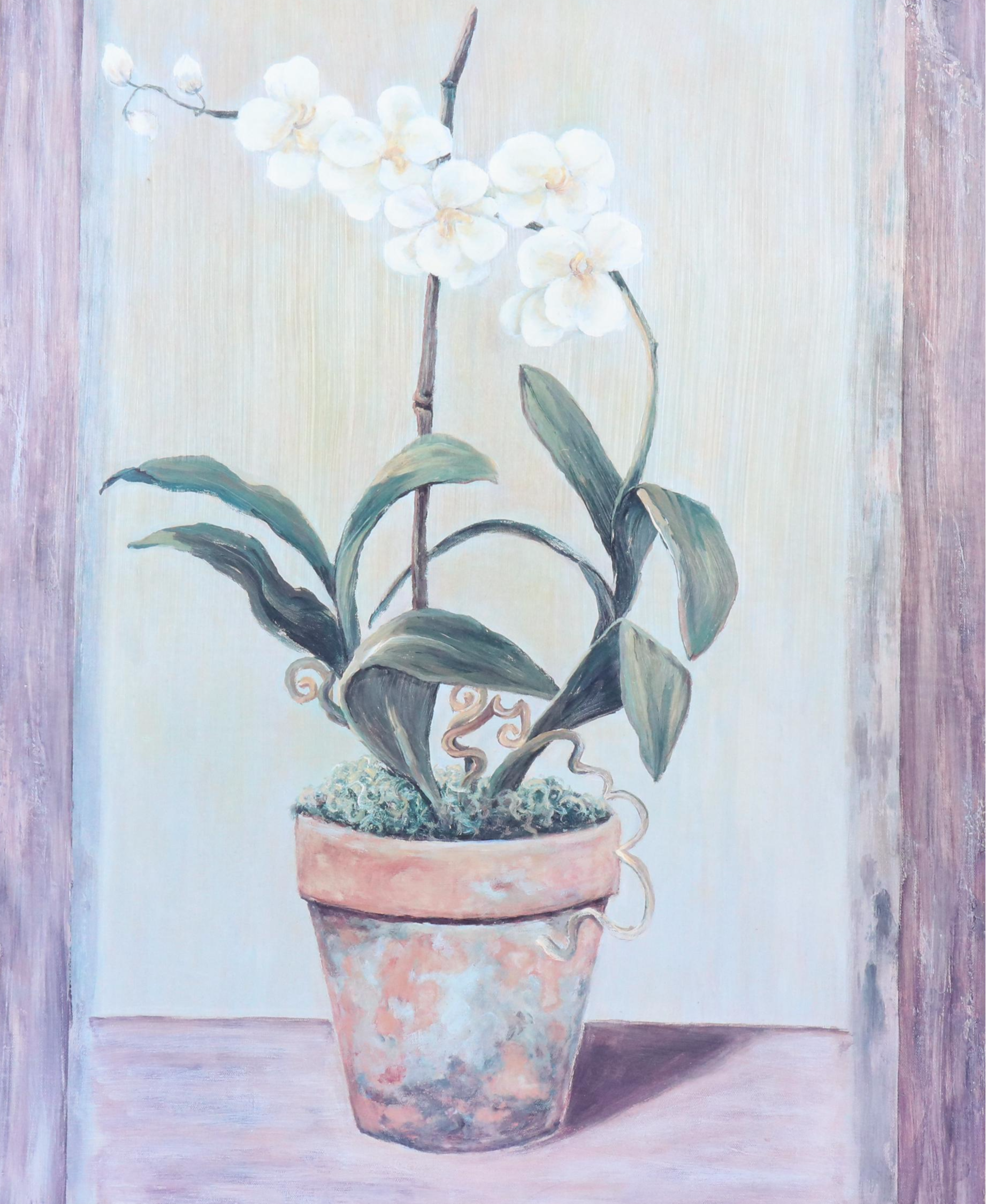 Floral Still Life Oil Painting of Irises, 21st Century