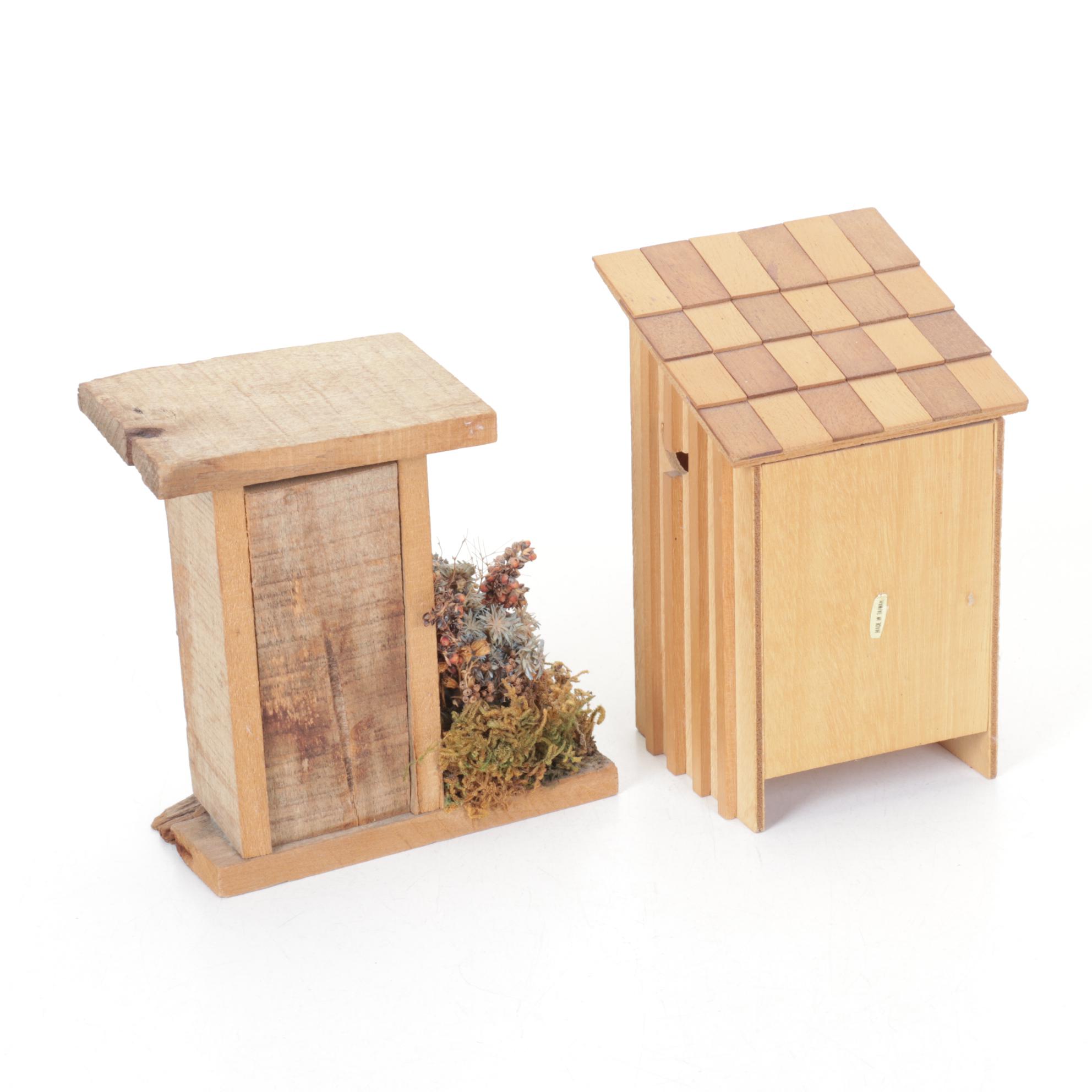 Outhouse Hand-Painted Bottle Fairy Light Lamp with Wood, Ceramic and More Decor