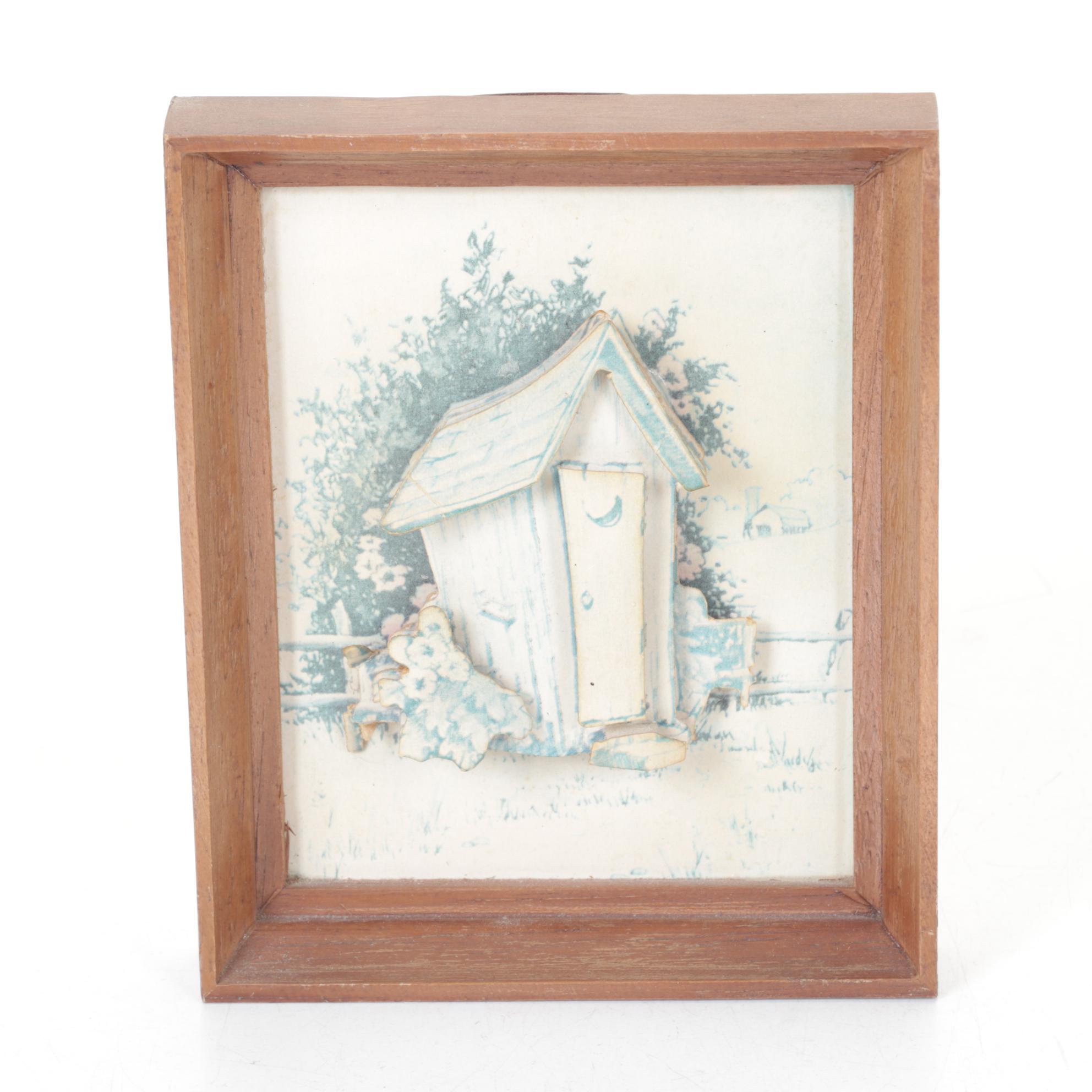 Outhouse Hand-Painted Bottle Fairy Light Lamp with Wood, Ceramic and More Decor