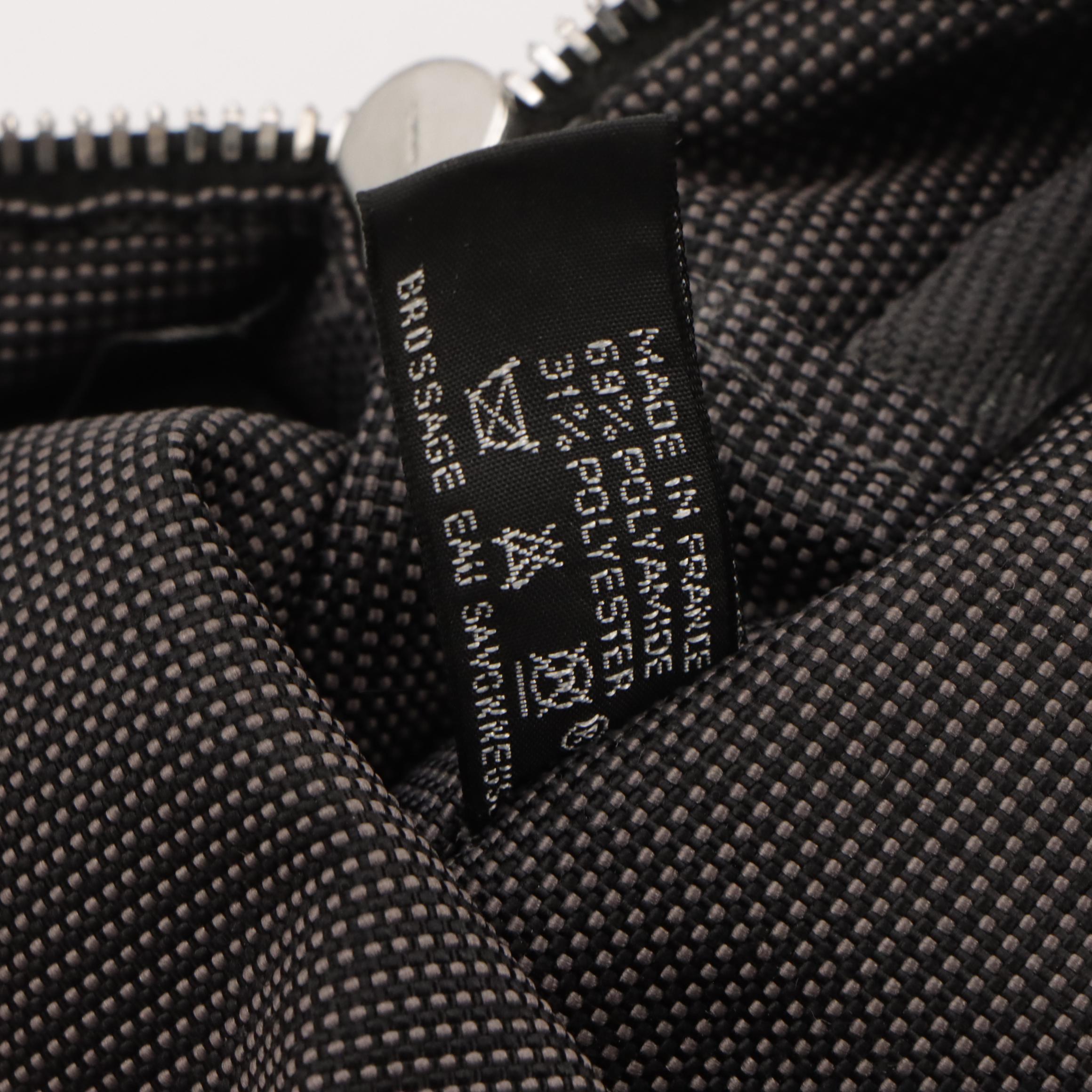 Hermès Herline Fourre-Tout MM Zip Tote in Grey and Black Nylon Canvas