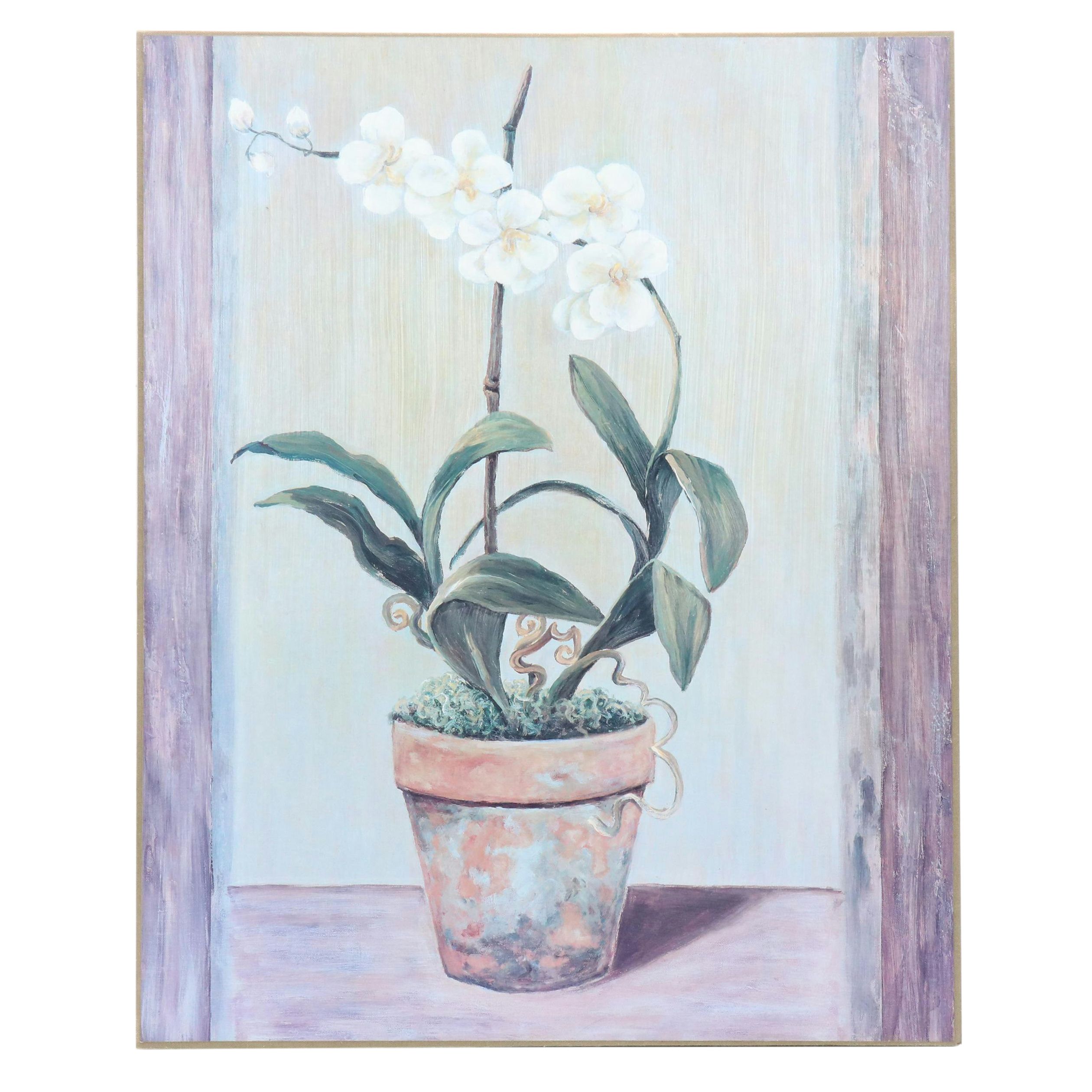 Floral Still Life Oil Painting of Irises, 21st Century