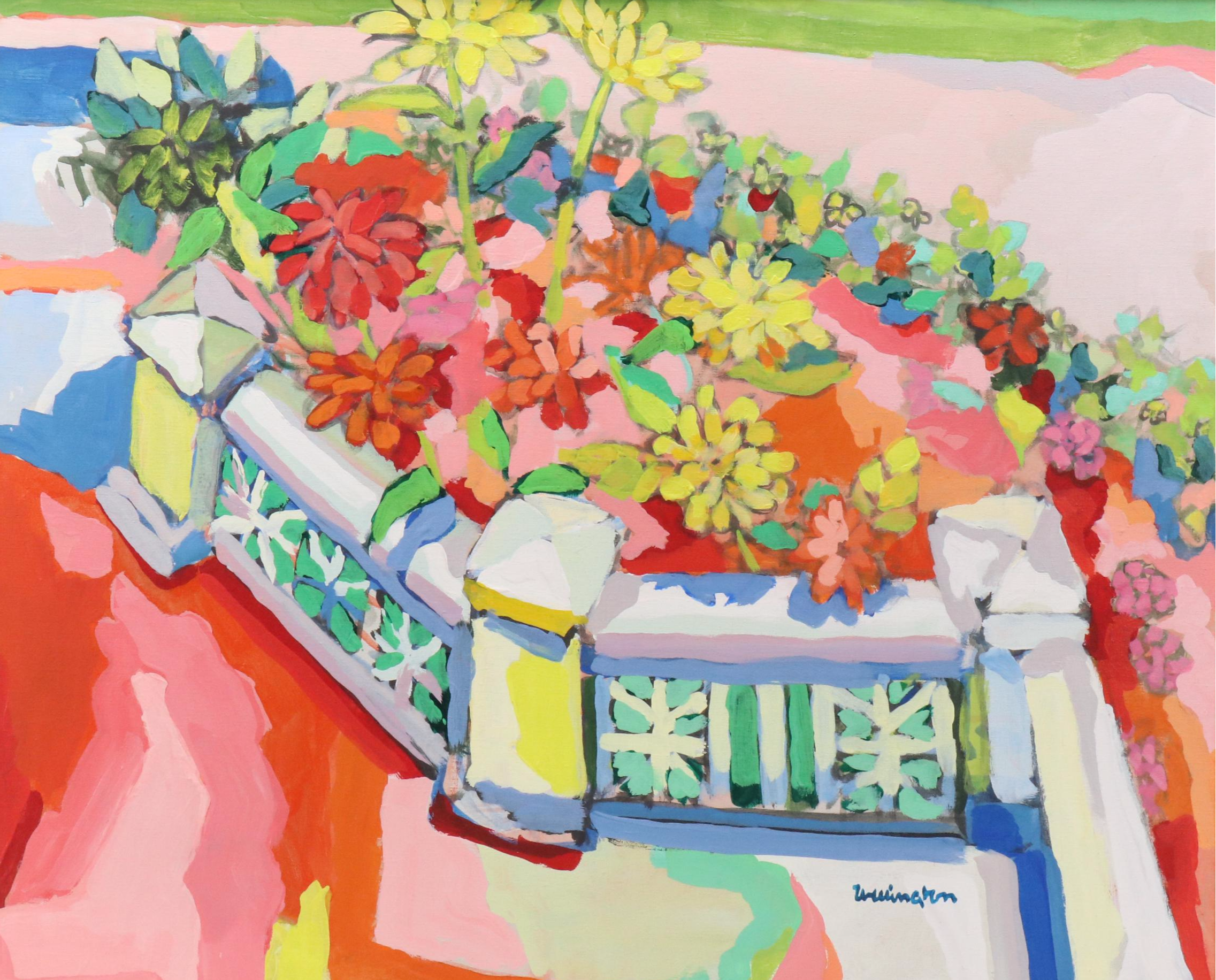 Floral Landscape with Architectural Elements, 21st Century