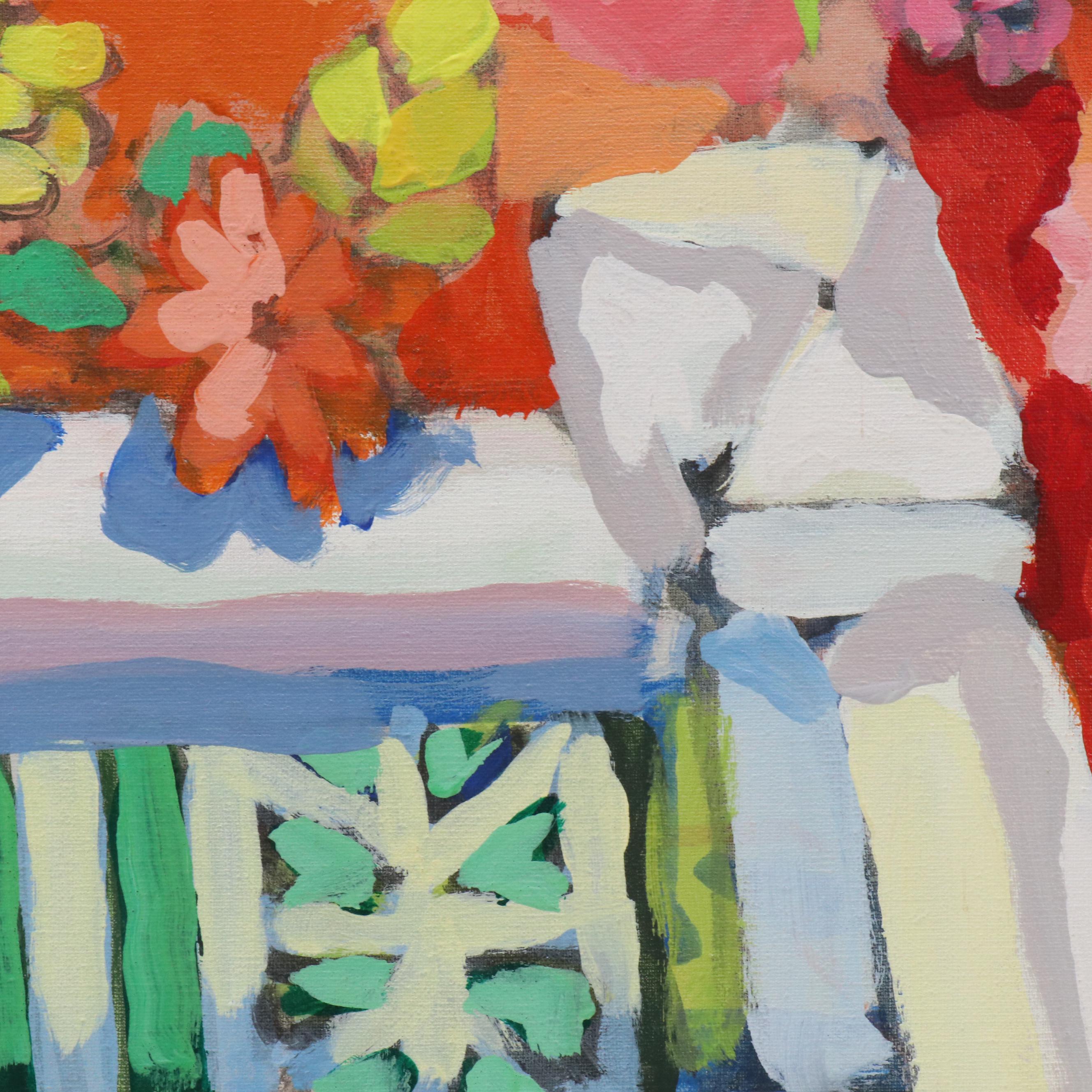 Floral Landscape with Architectural Elements, 21st Century