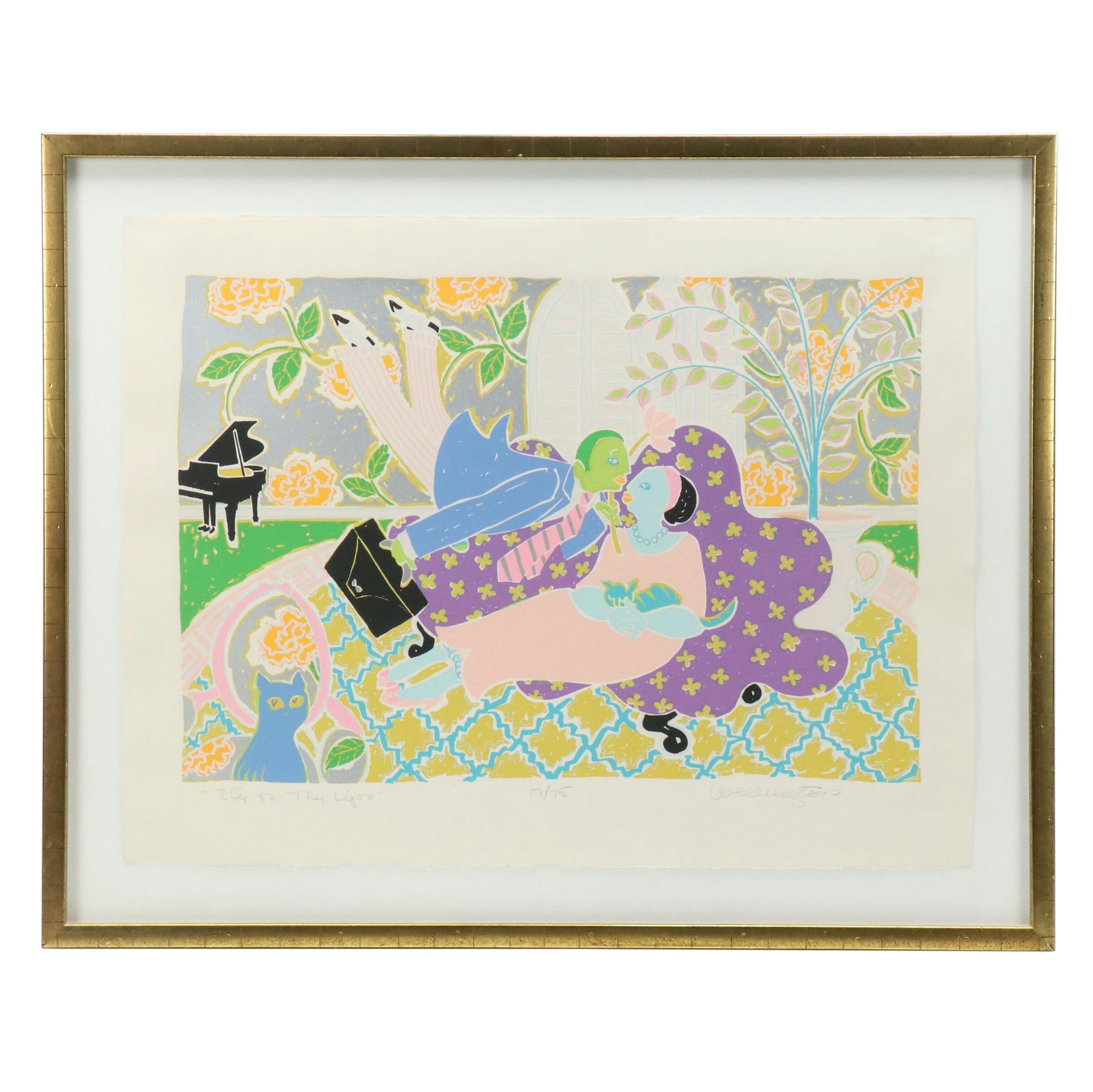 Sara Wellington Dodge Serigraph "Fly To My Lips"