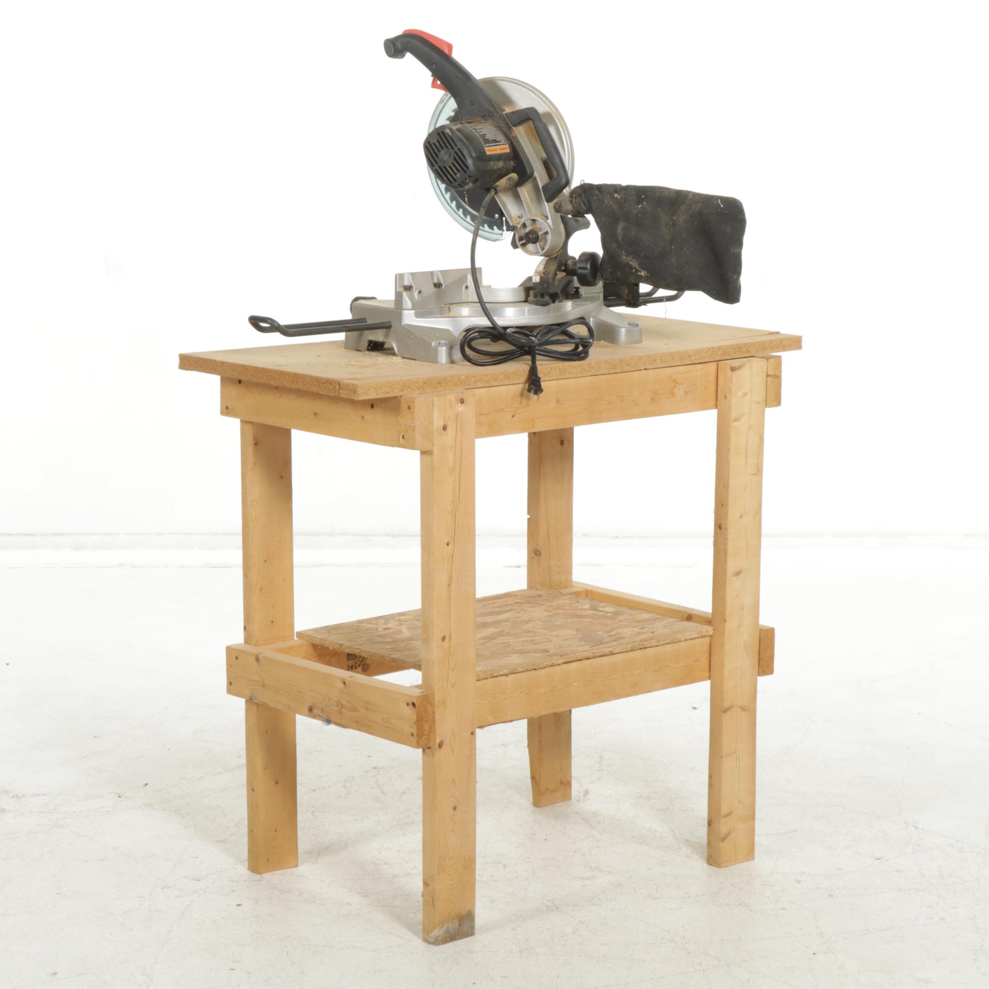 Craftsman Compound Miter Saw on Wood Work Table