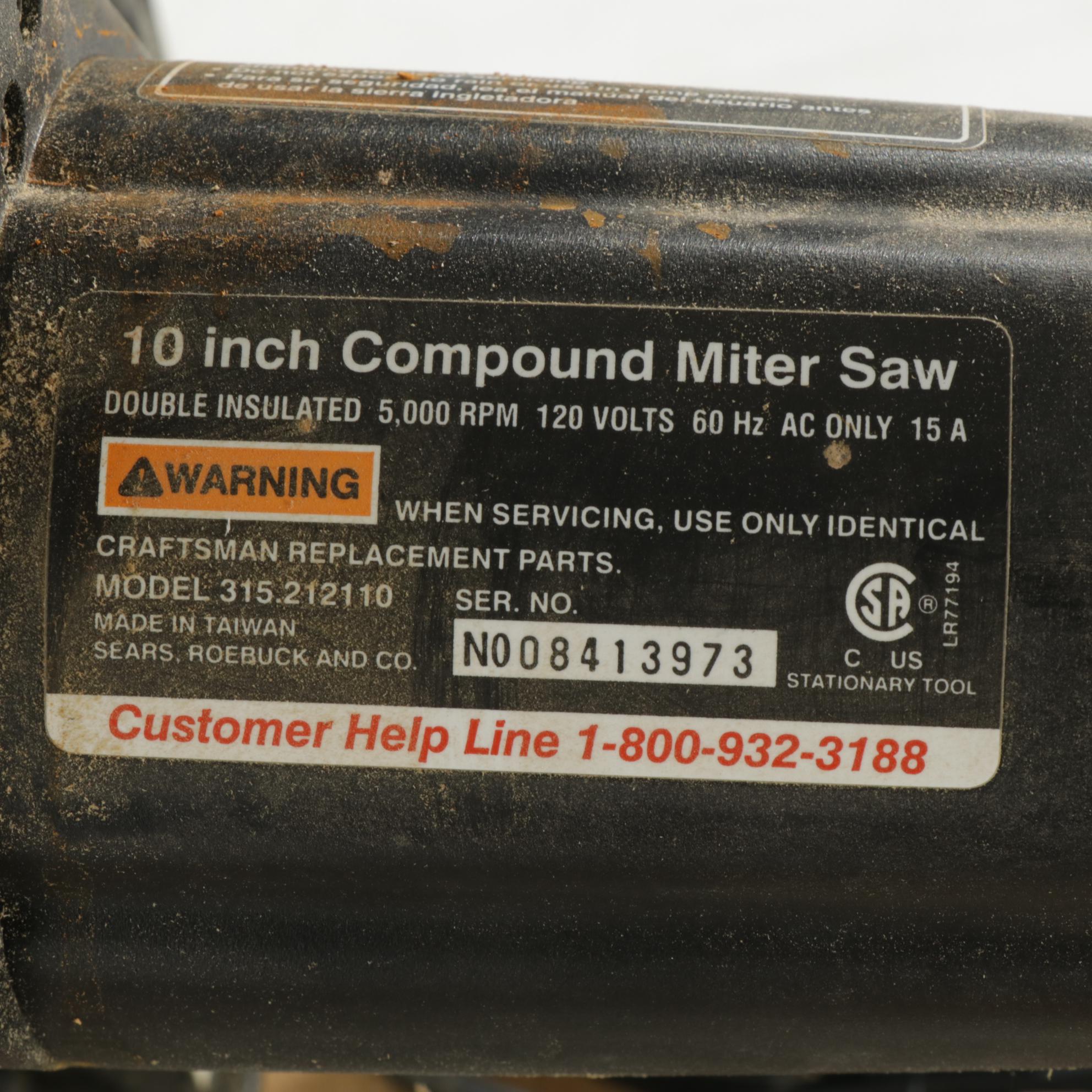 Craftsman Compound Miter Saw on Wood Work Table