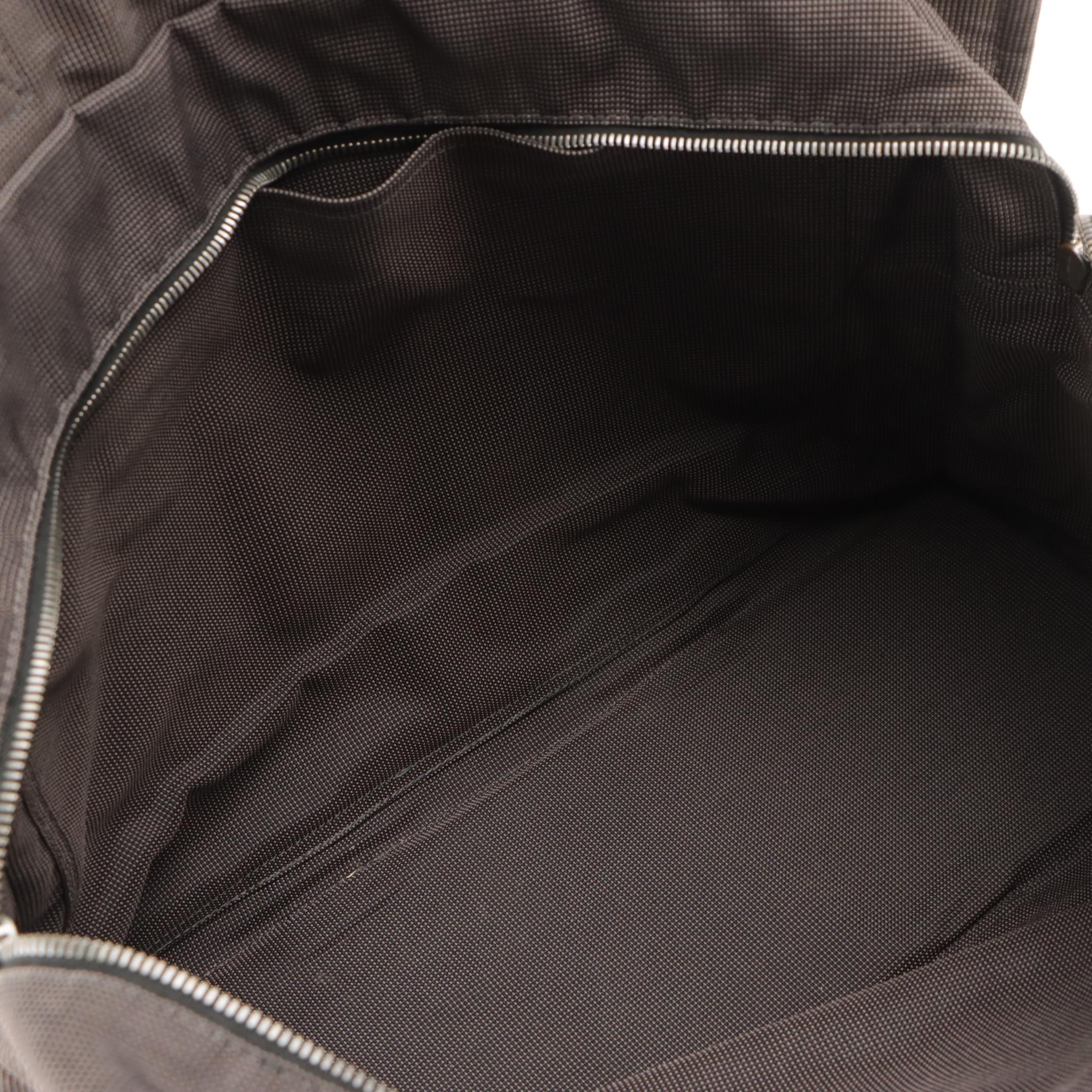 Hermès Herline Fourre-Tout GM Zip Tote in Grey and Black Nylon Canvas