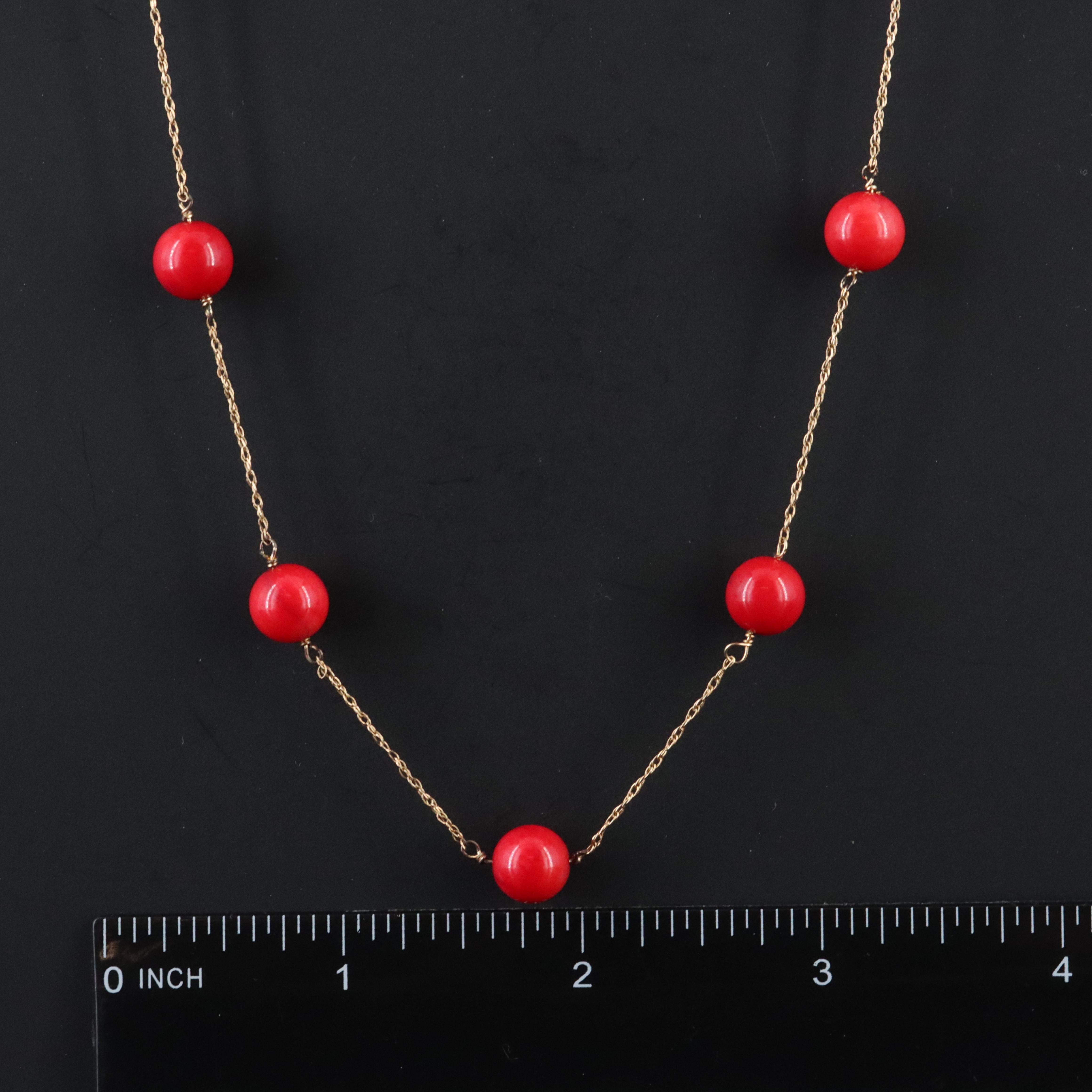14K Coral Station Necklace