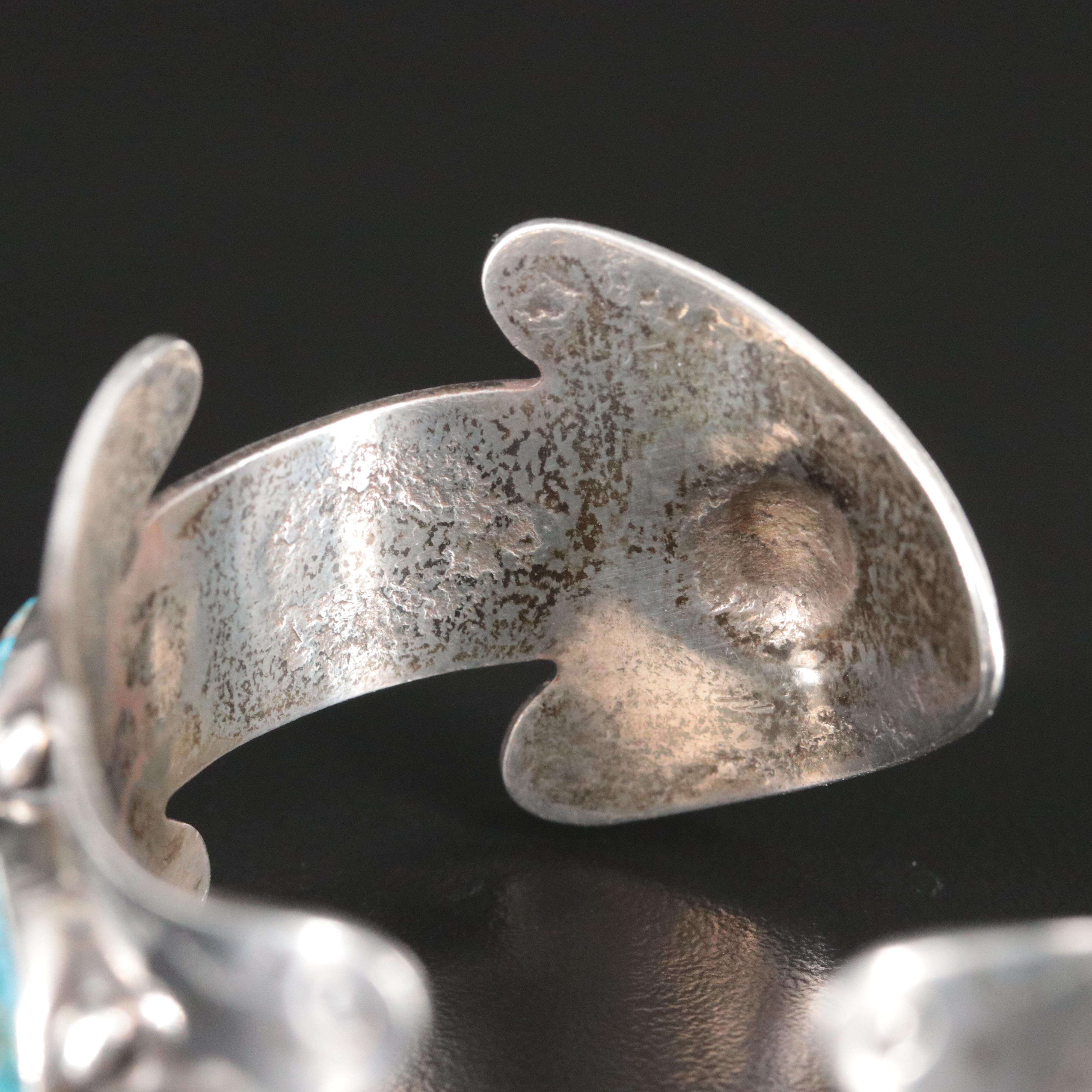 Southwestern Sterling Turquoise Double Arrow Cuff