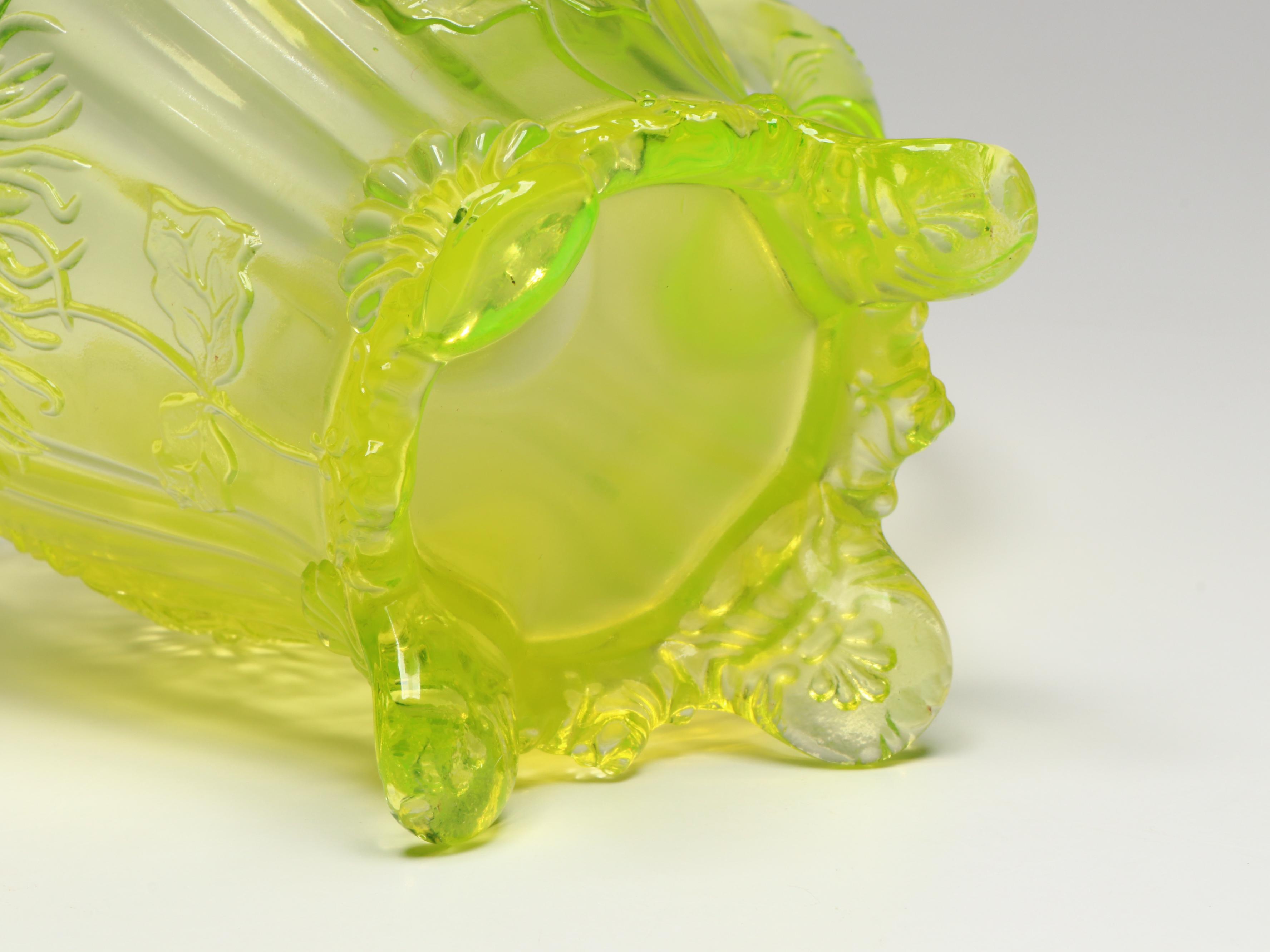 Mosser Uranium Glass "Dahlia" Pitcher and Glasses