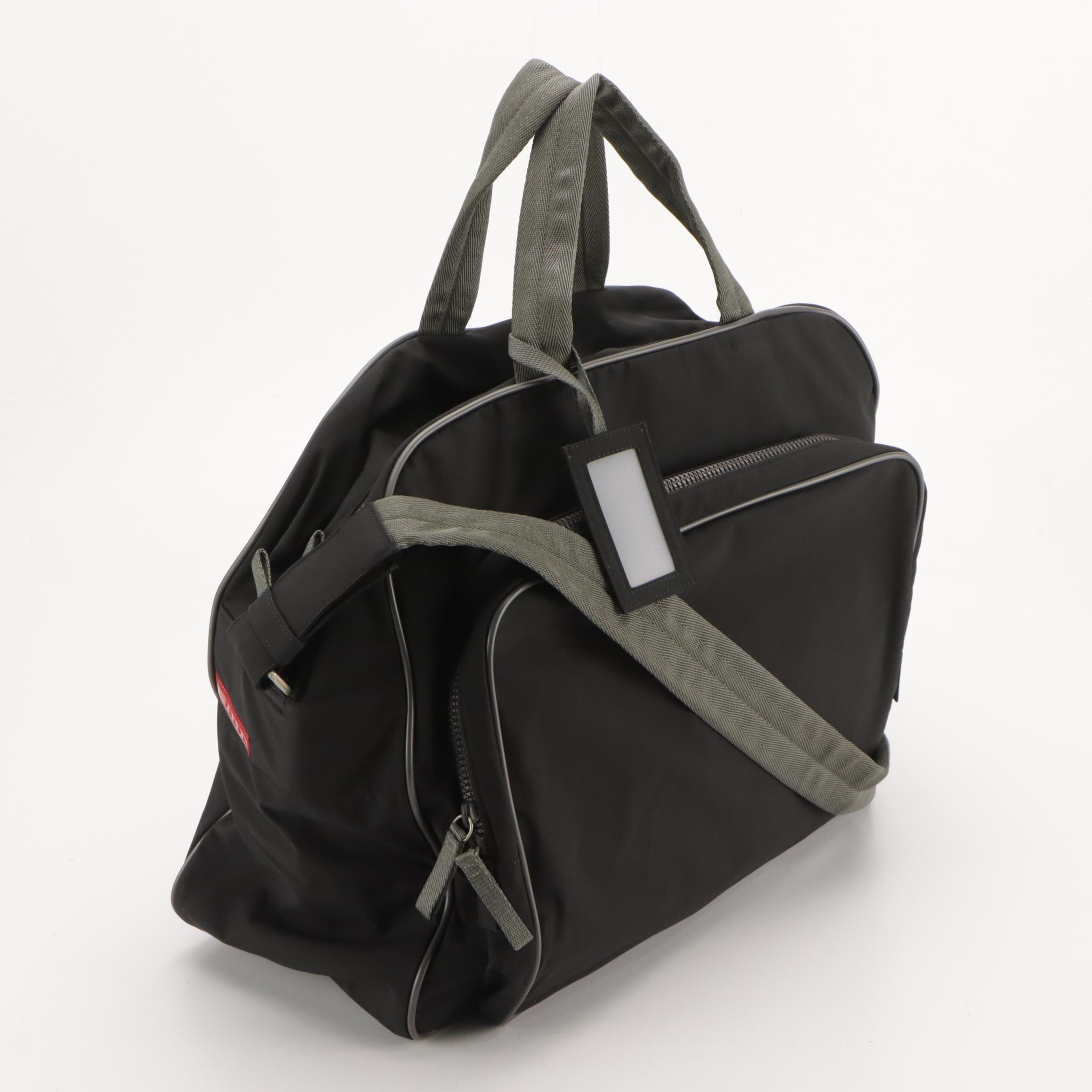 Prada Sport Gym Duffel Bag in Black Tessuto Nylon