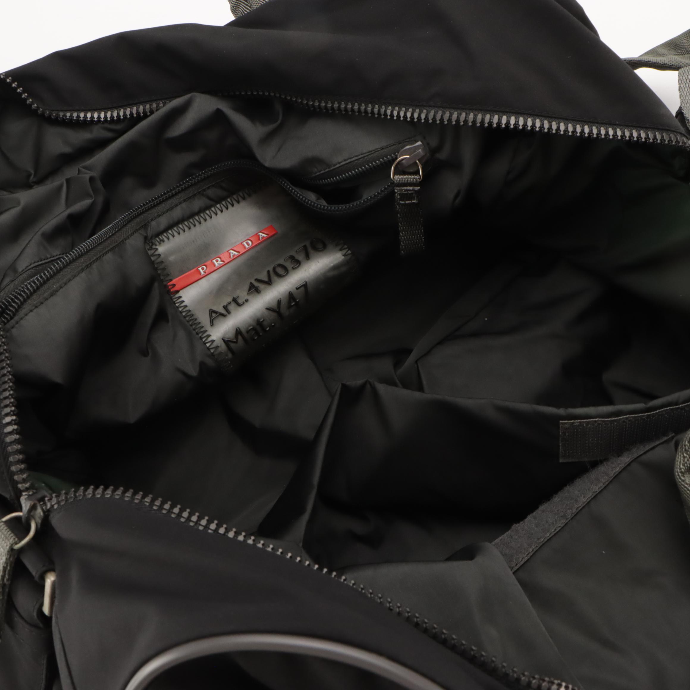 Prada Sport Gym Duffel Bag in Black Tessuto Nylon