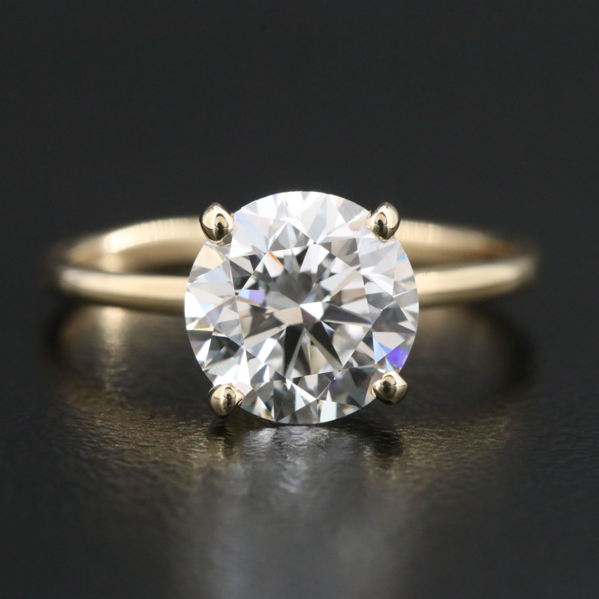 14K 2.02 CT Lab Grown Diamond Solitaire Ring with IGI Report