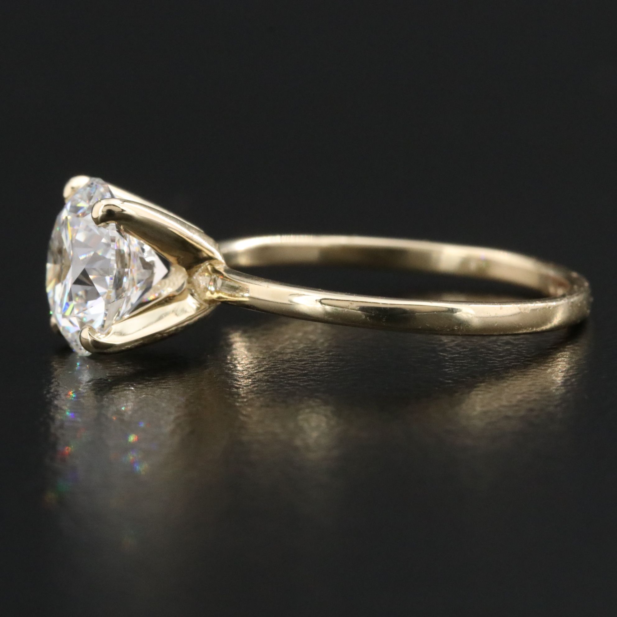 14K 2.02 CT Lab Grown Diamond Solitaire Ring with IGI Report