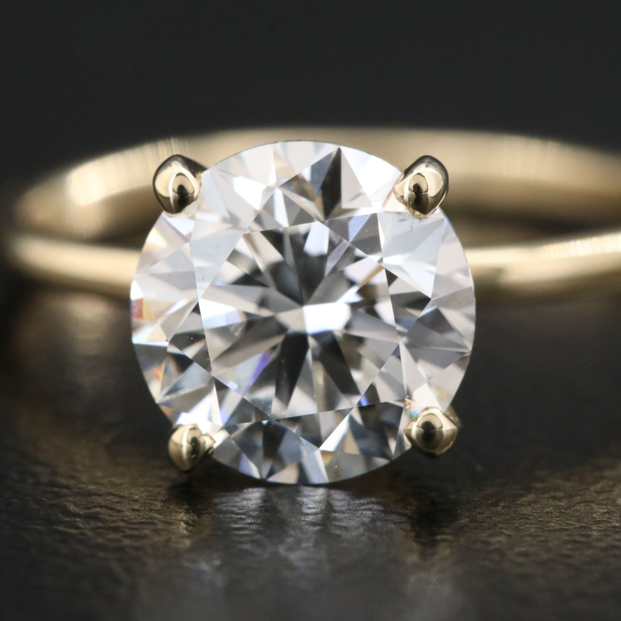 14K 2.02 CT Lab Grown Diamond Solitaire Ring with IGI Report