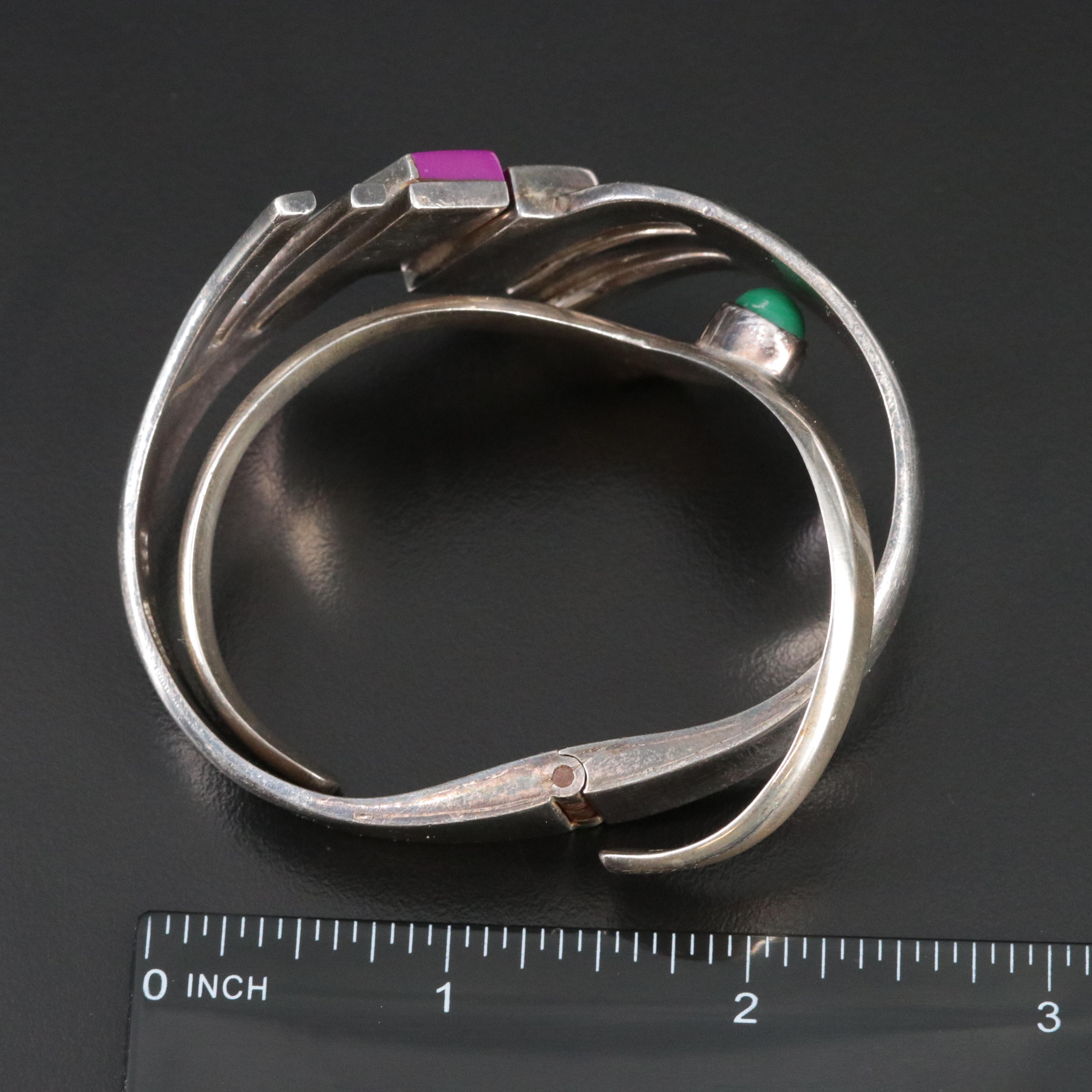 Mexican Sterling Hinged and Cuff Bracelets