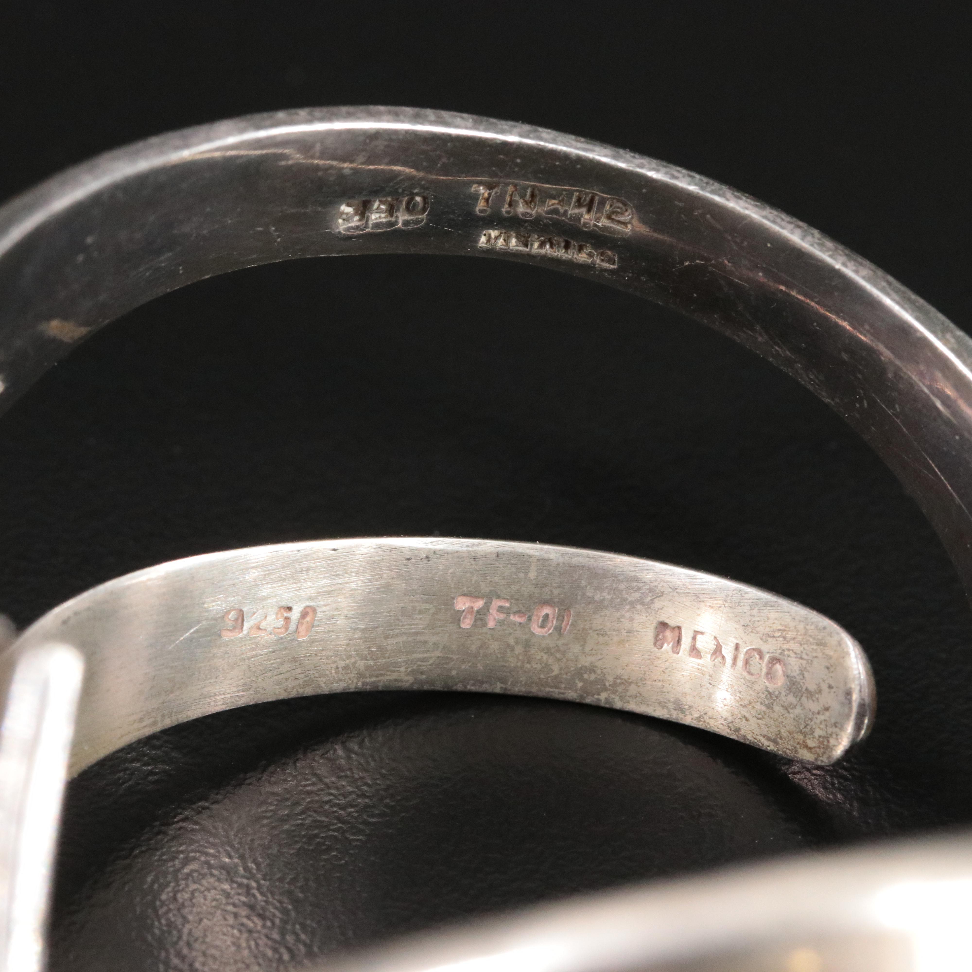 Mexican Sterling Hinged and Cuff Bracelets