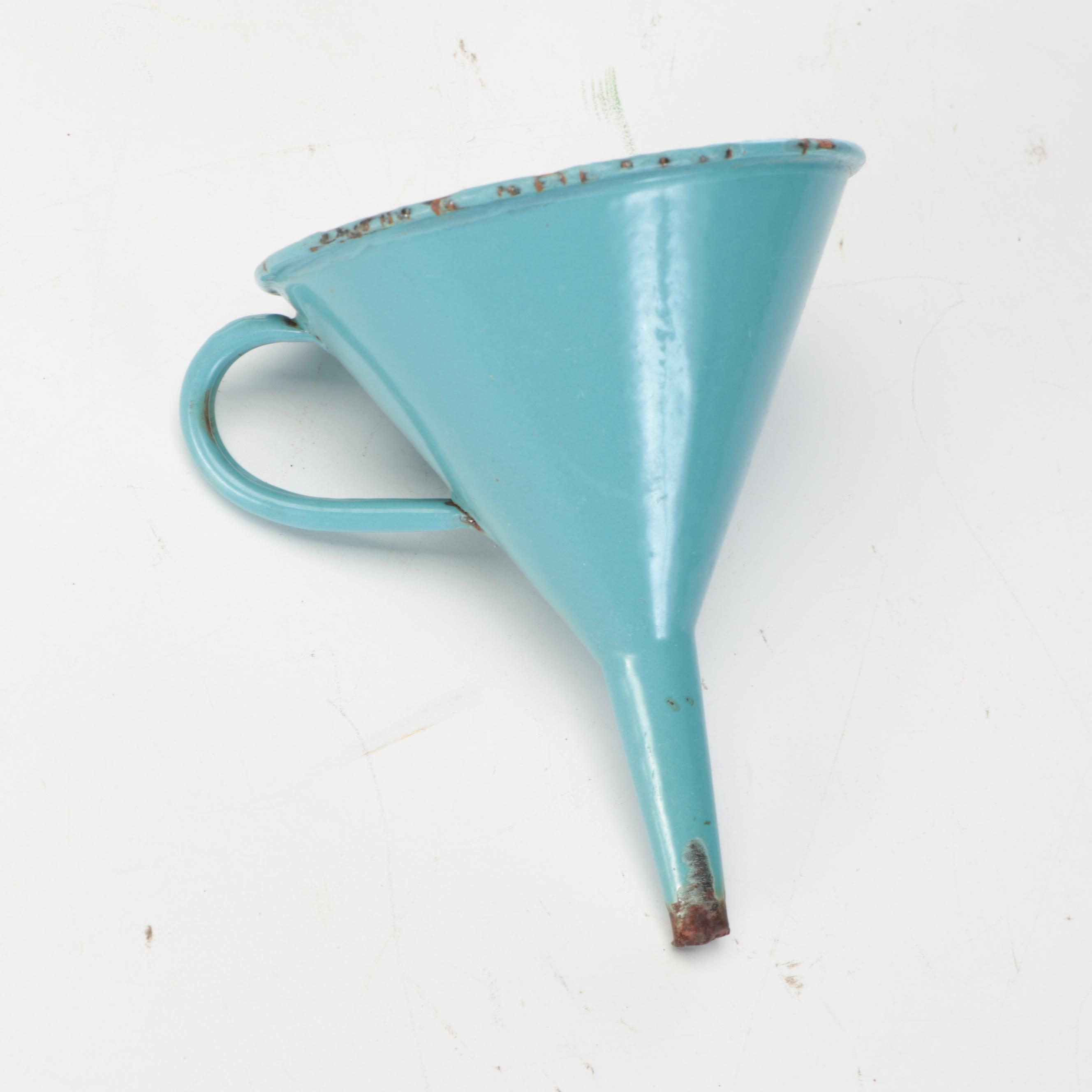 Green Painted Footstool with Enamel Basin and More