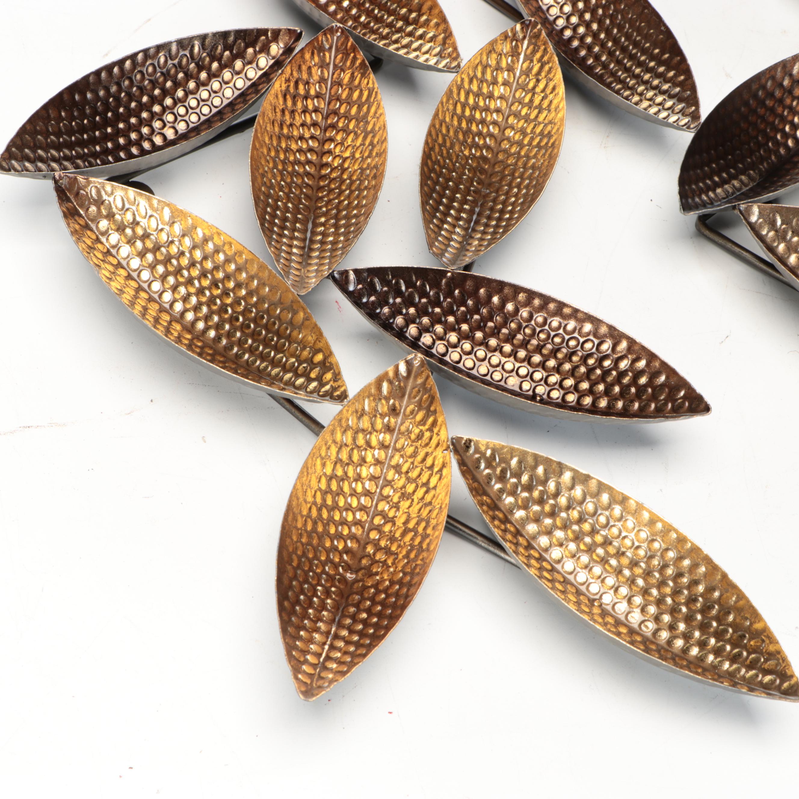 Modernist Brass Finish Cacao Pod Wall Hangings