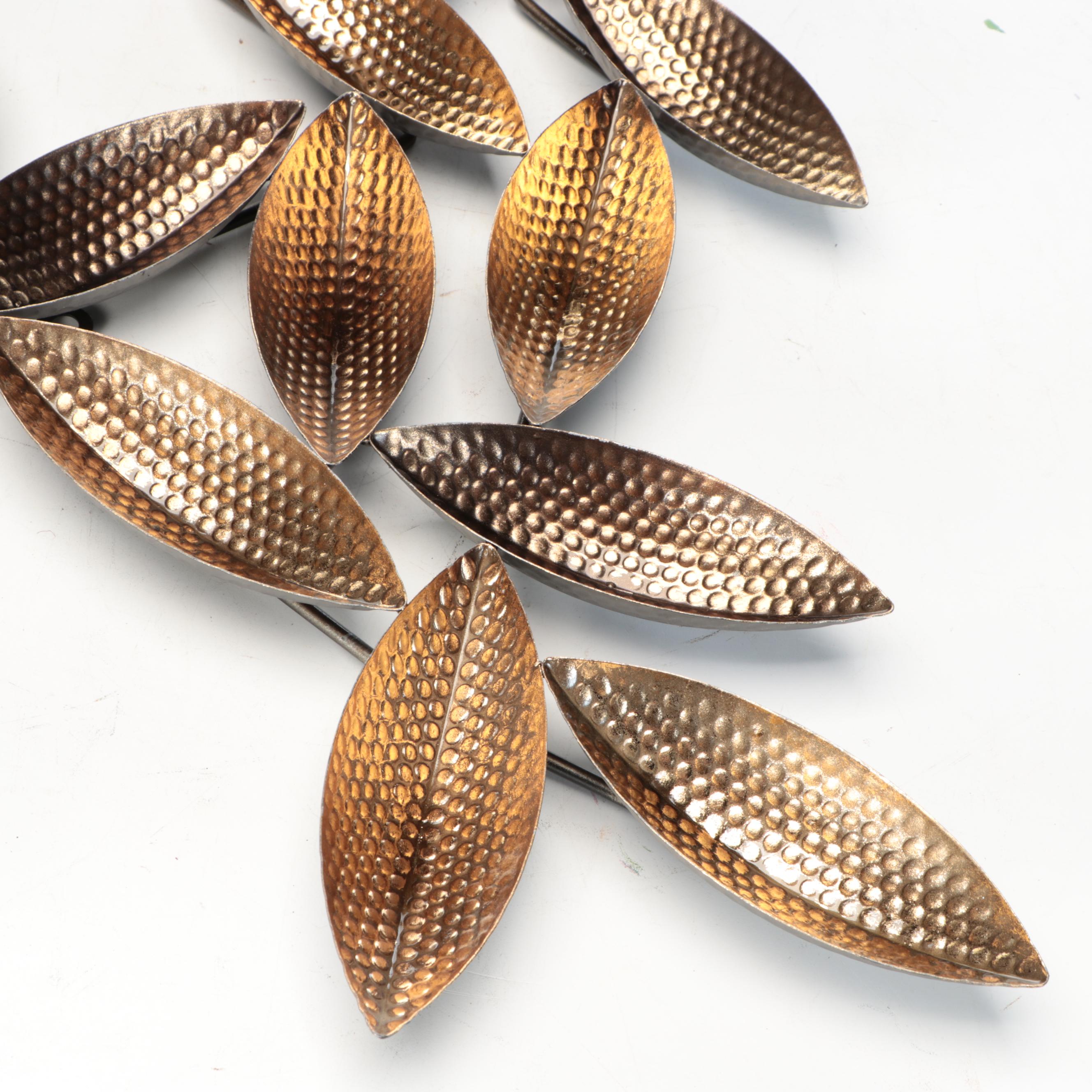 Modernist Brass Finish Cacao Pod Wall Hangings