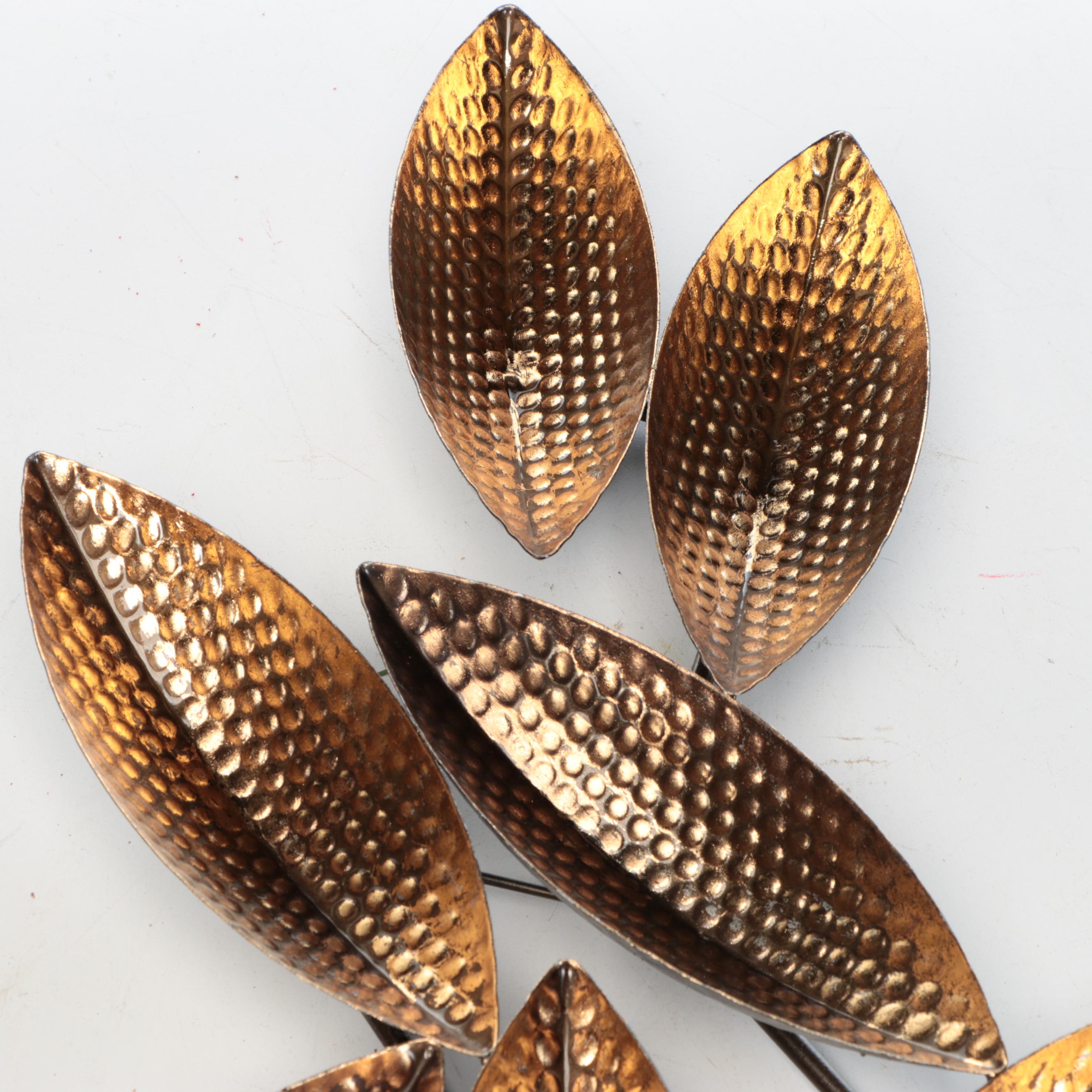 Modernist Brass Finish Cacao Pod Wall Hangings