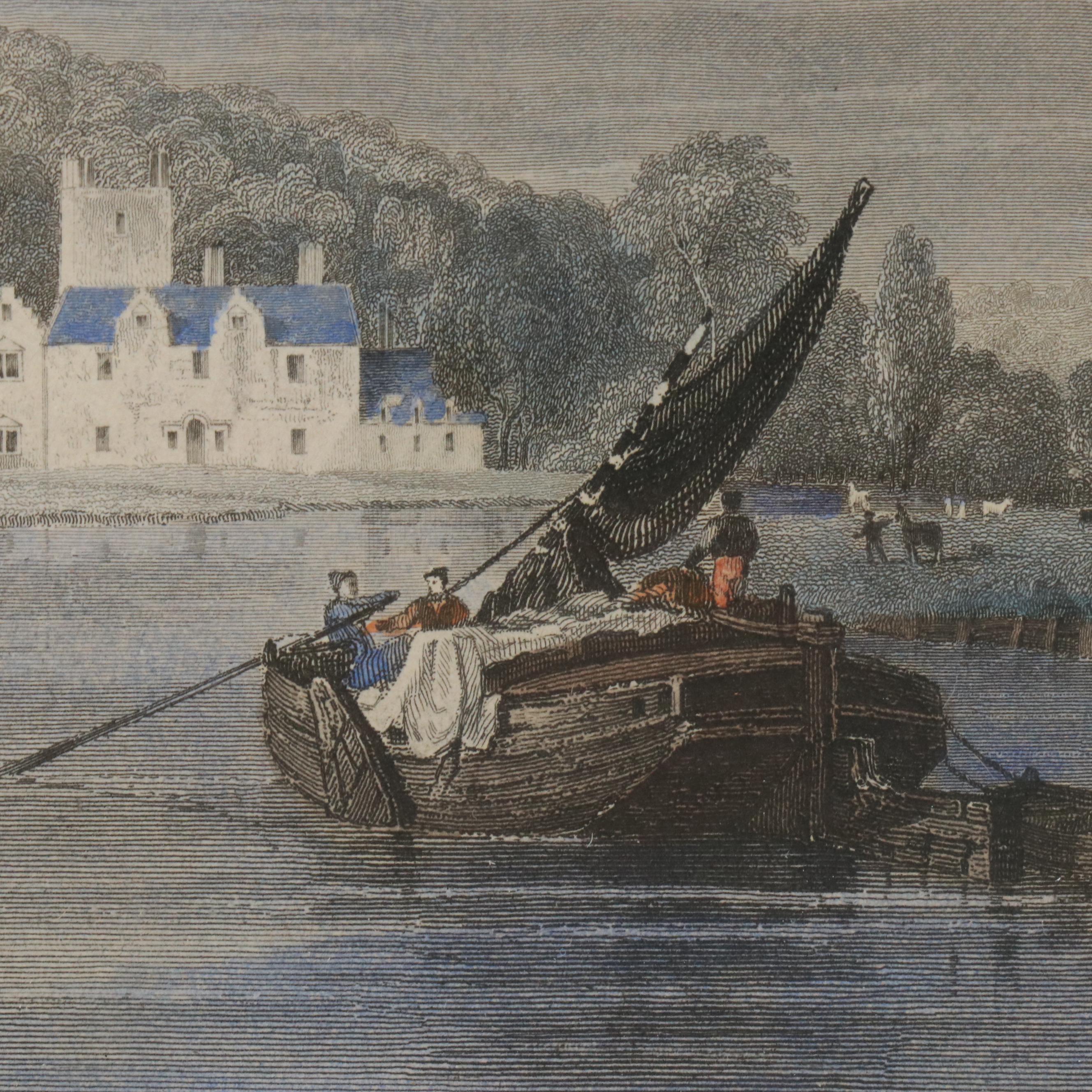 Hand-Colored Aquatint After Samuel Ireland "Stonely Abbey, Warwickſhire"