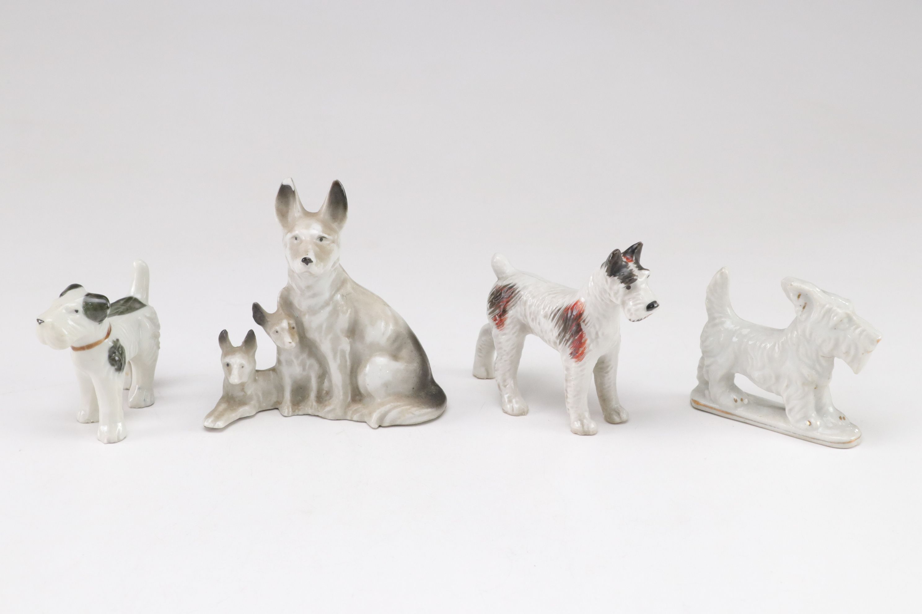 Japanese Porcelain Dog Figurine Collection