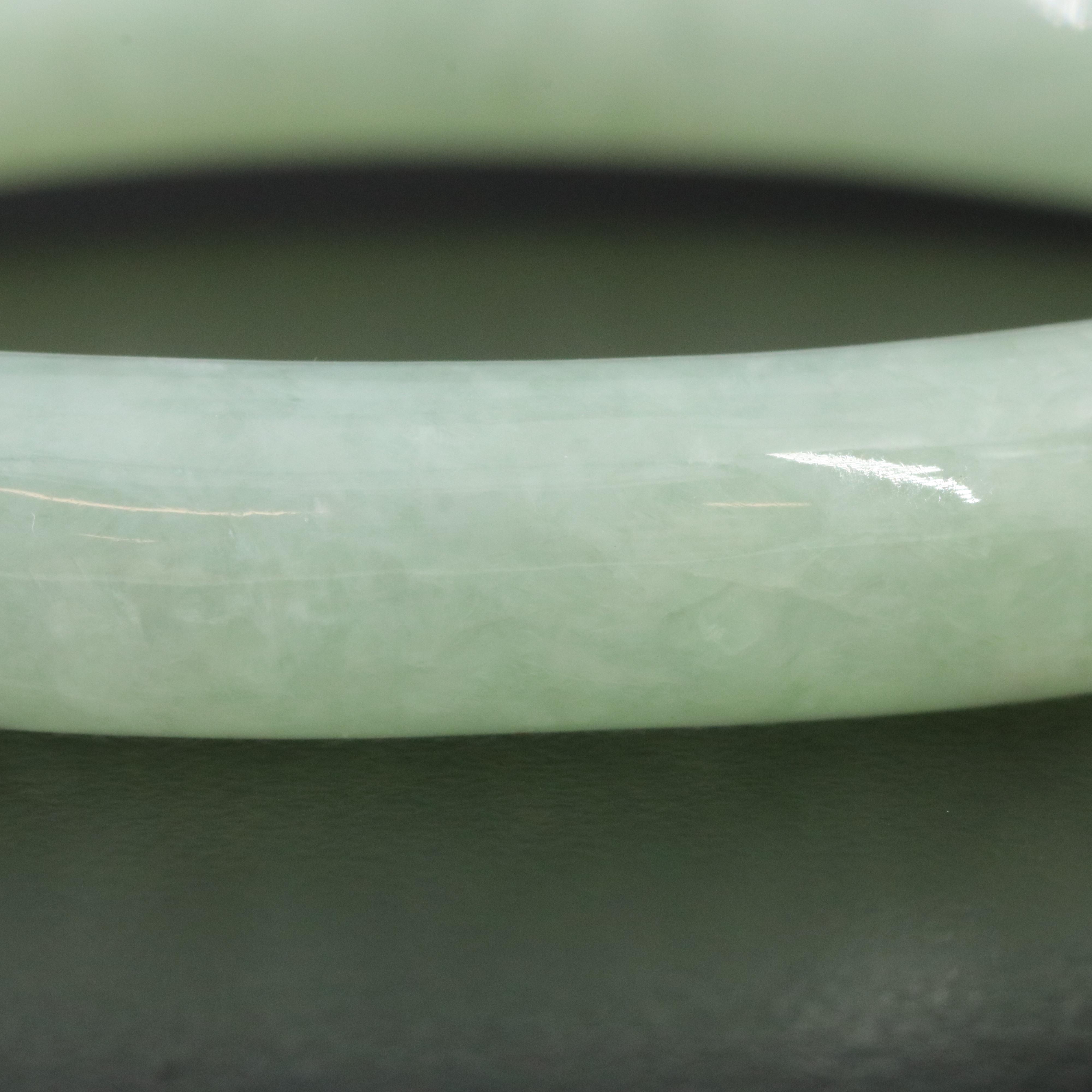 14K Jadeite Hinged Bangle Bracelet