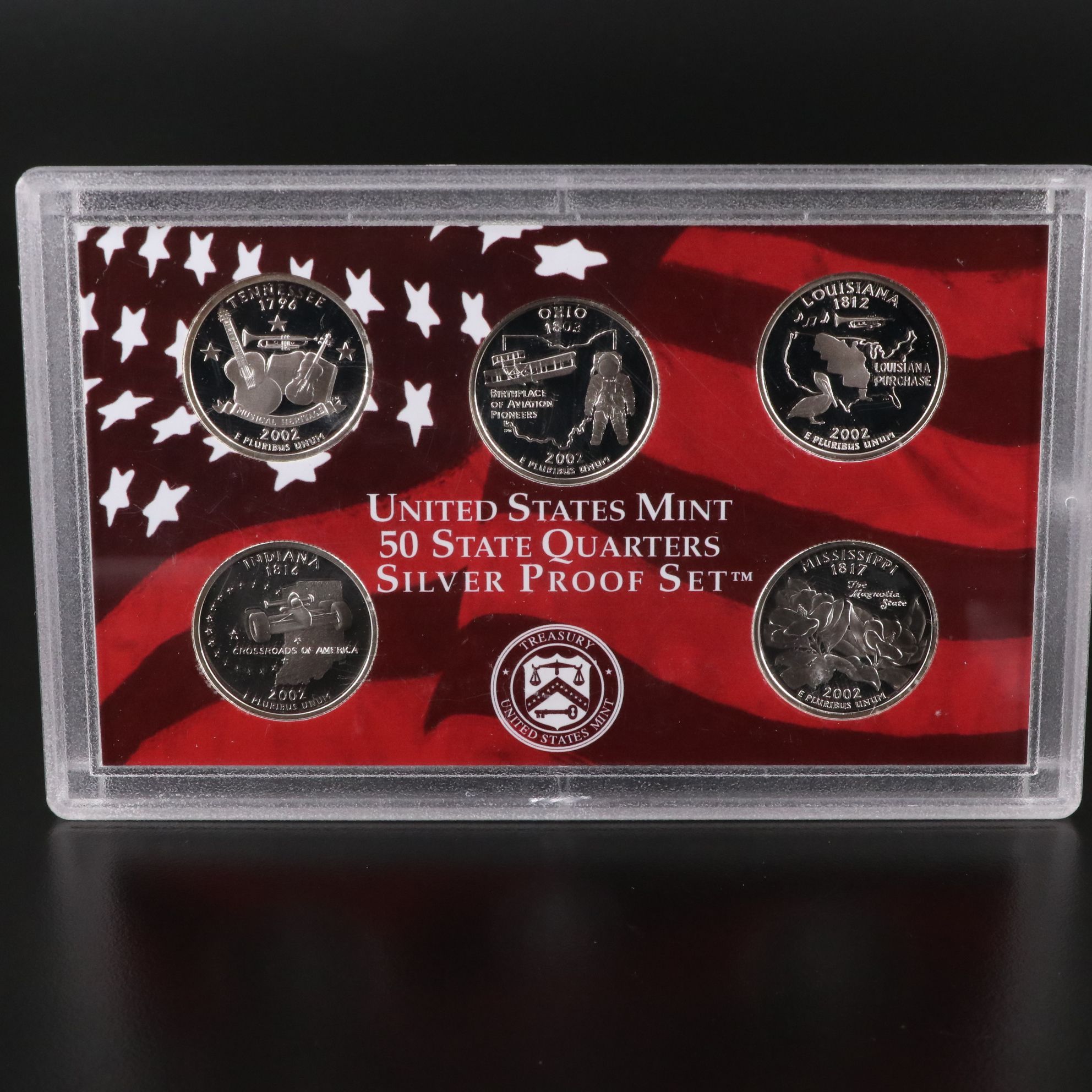 Two U.S. Mint Silver Quarter Proof Sets Including 2001 and 2002