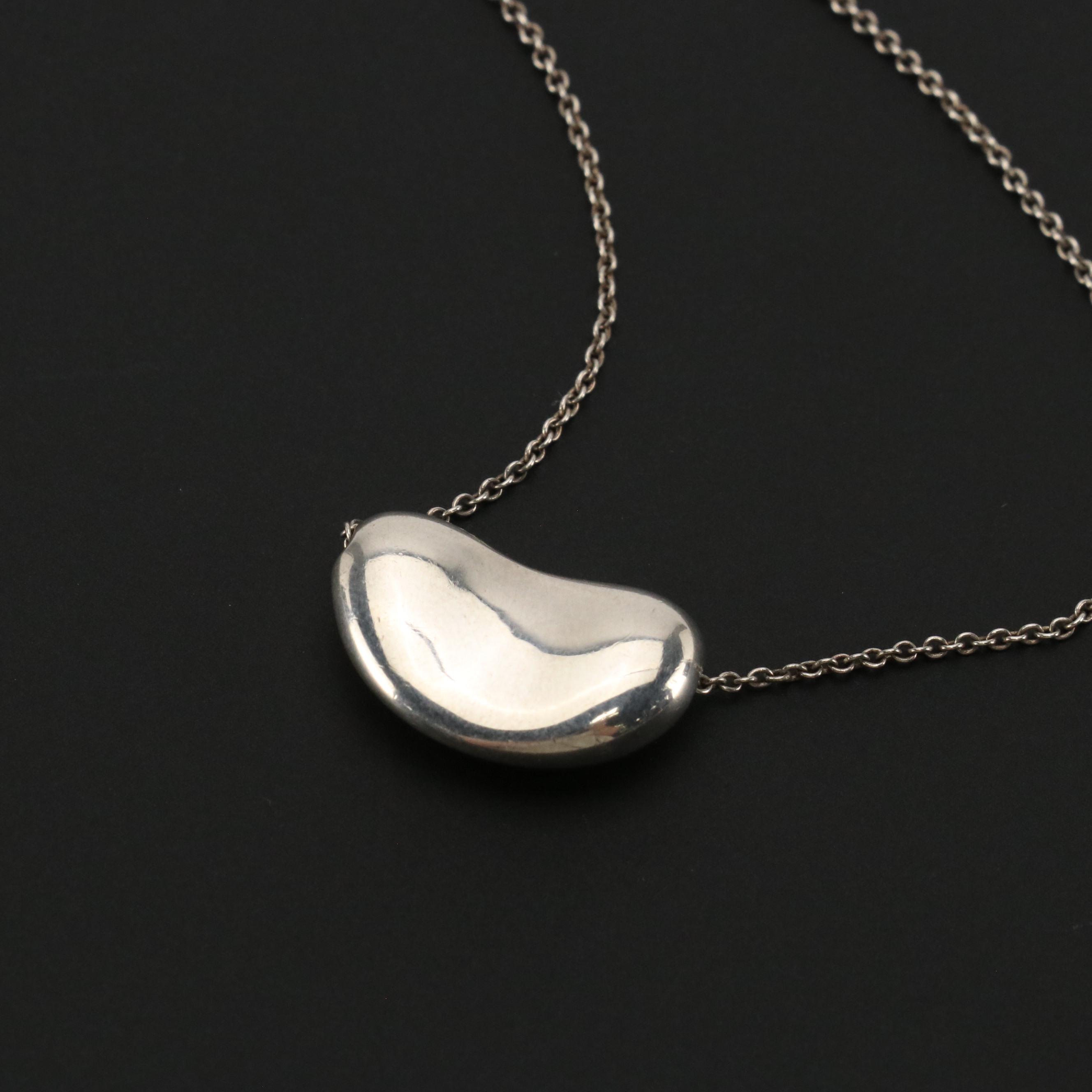 Elsa Peretti for Tiffany & Co. Bean Design Sterling Necklace