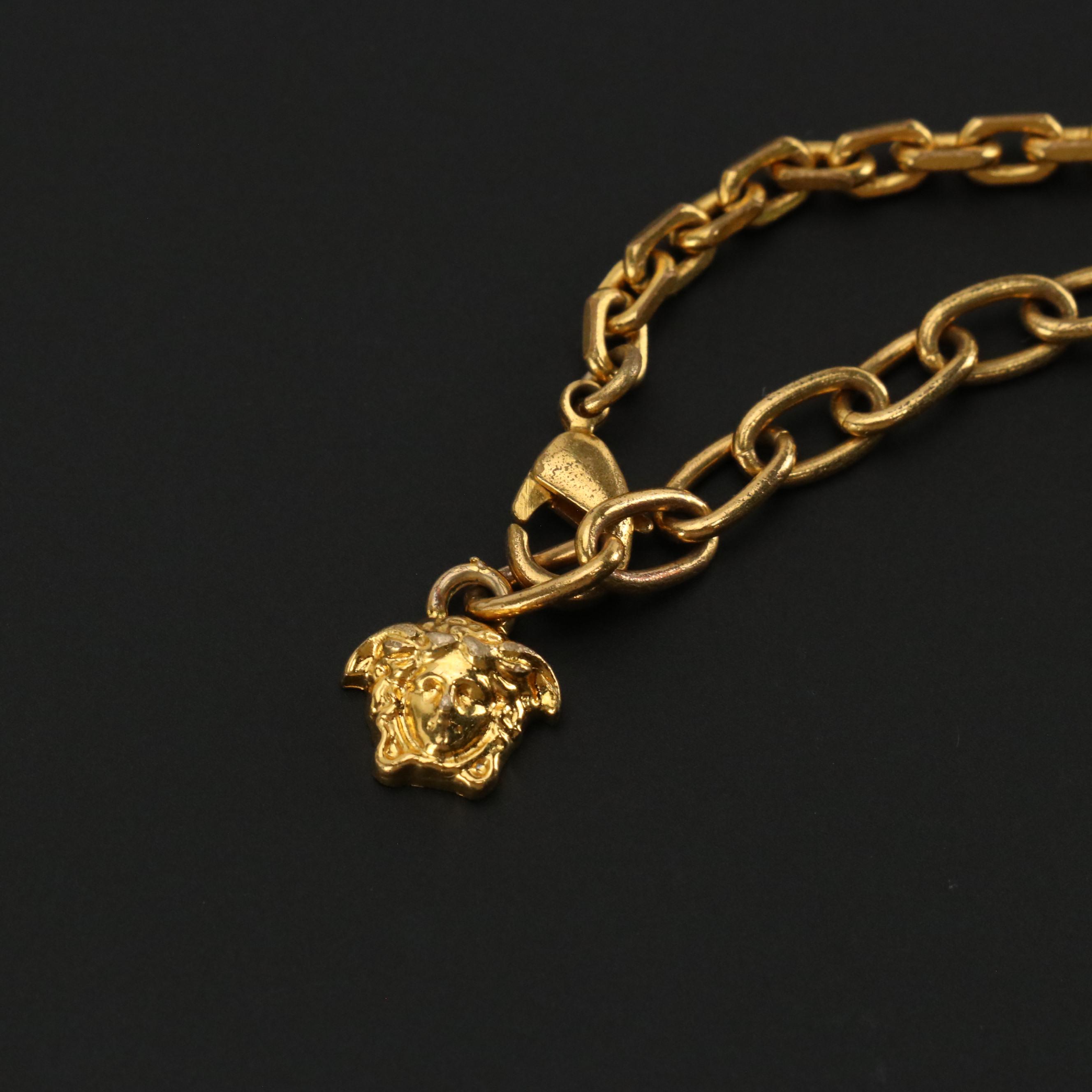 Versace Greek Key Pendant Necklace