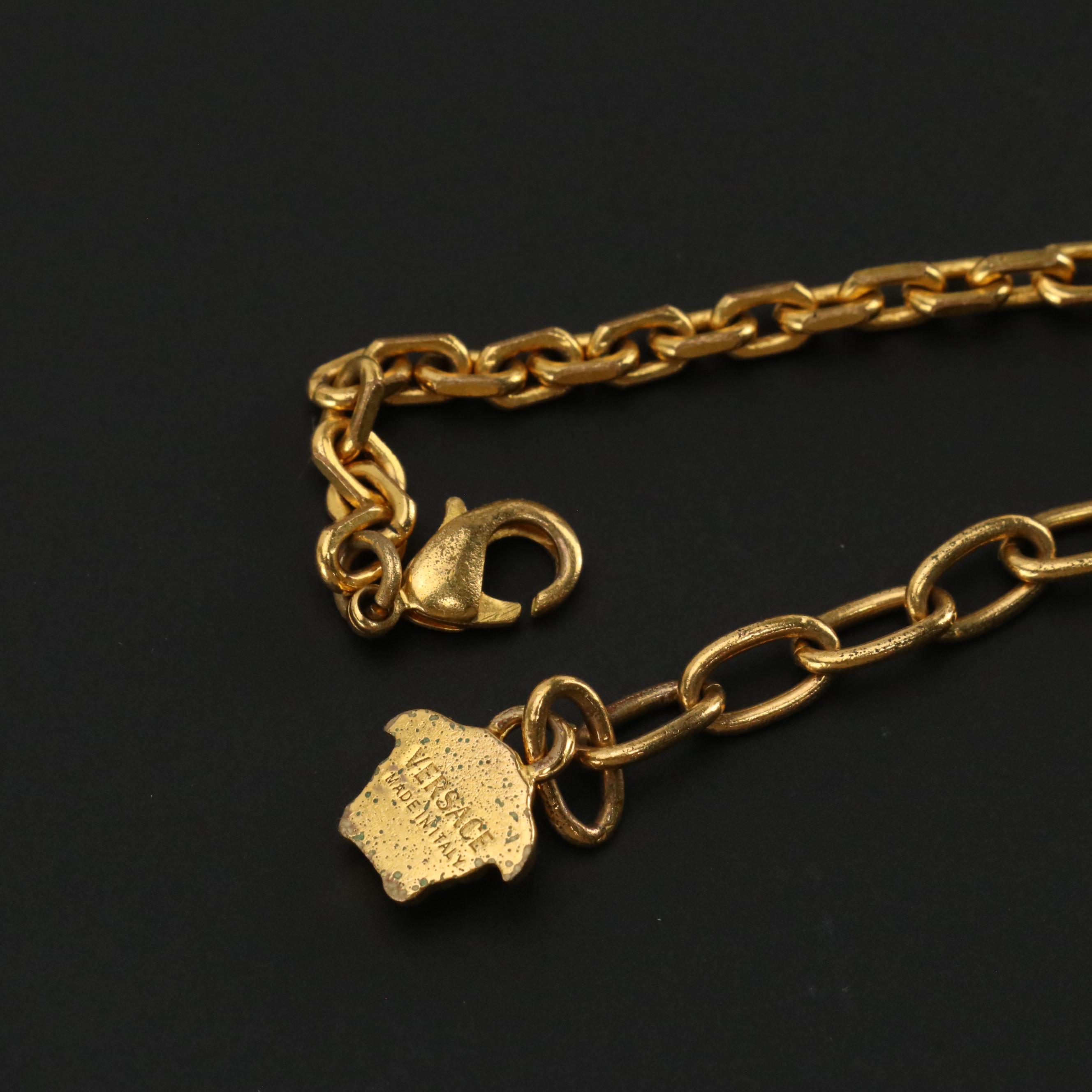 Versace Greek Key Pendant Necklace