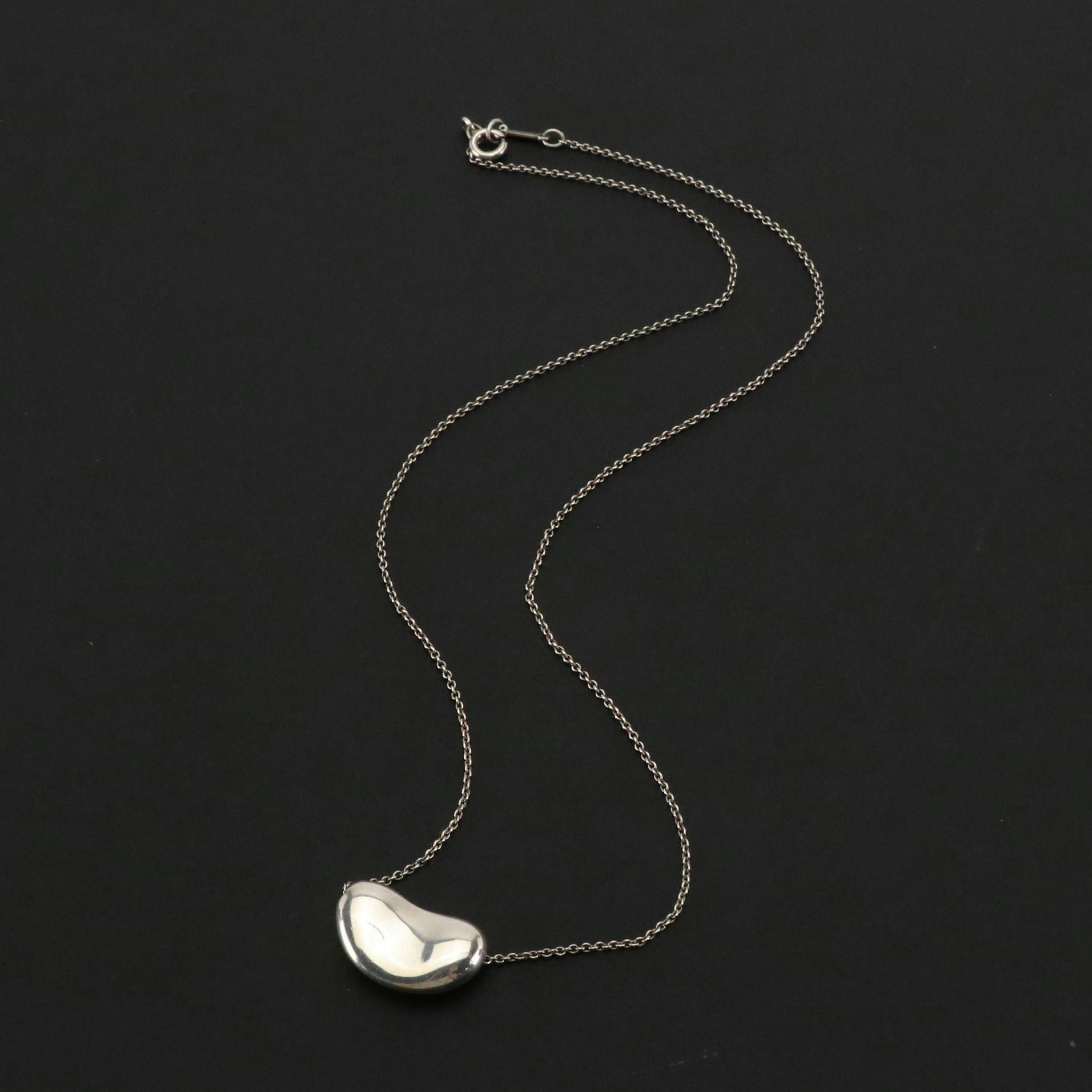 Elsa Peretti for Tiffany & Co. Bean Design Sterling Necklace